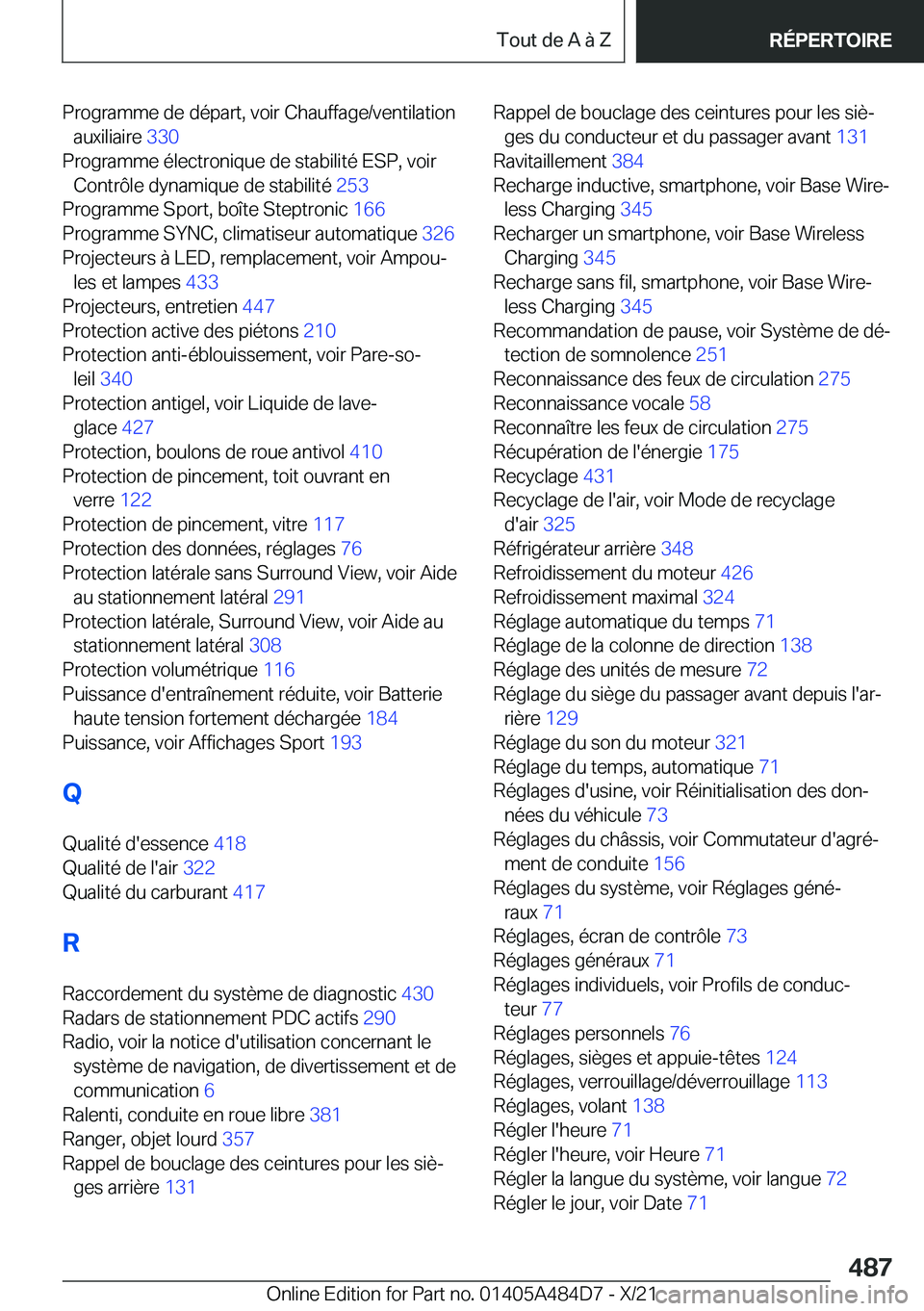 BMW 7 SERIES 2022  Notices Demploi (in French) �P�r�o�g�r�a�m�m�e��d�e��d�é�p�a�r�t�,��v�o�i�r��C�h�a�u�f�f�a�g�e�/�v�e�n�t�i�l�a�t�i�o�n�a�u�x�i�l�i�a�i�r�e� �3�3�0�
�P�r�o�g�r�a�m�m�e��é�l�e�c�t�r�o�n�i�q�u�e��d�e��s�t�a�b�i�l�i�t�é�