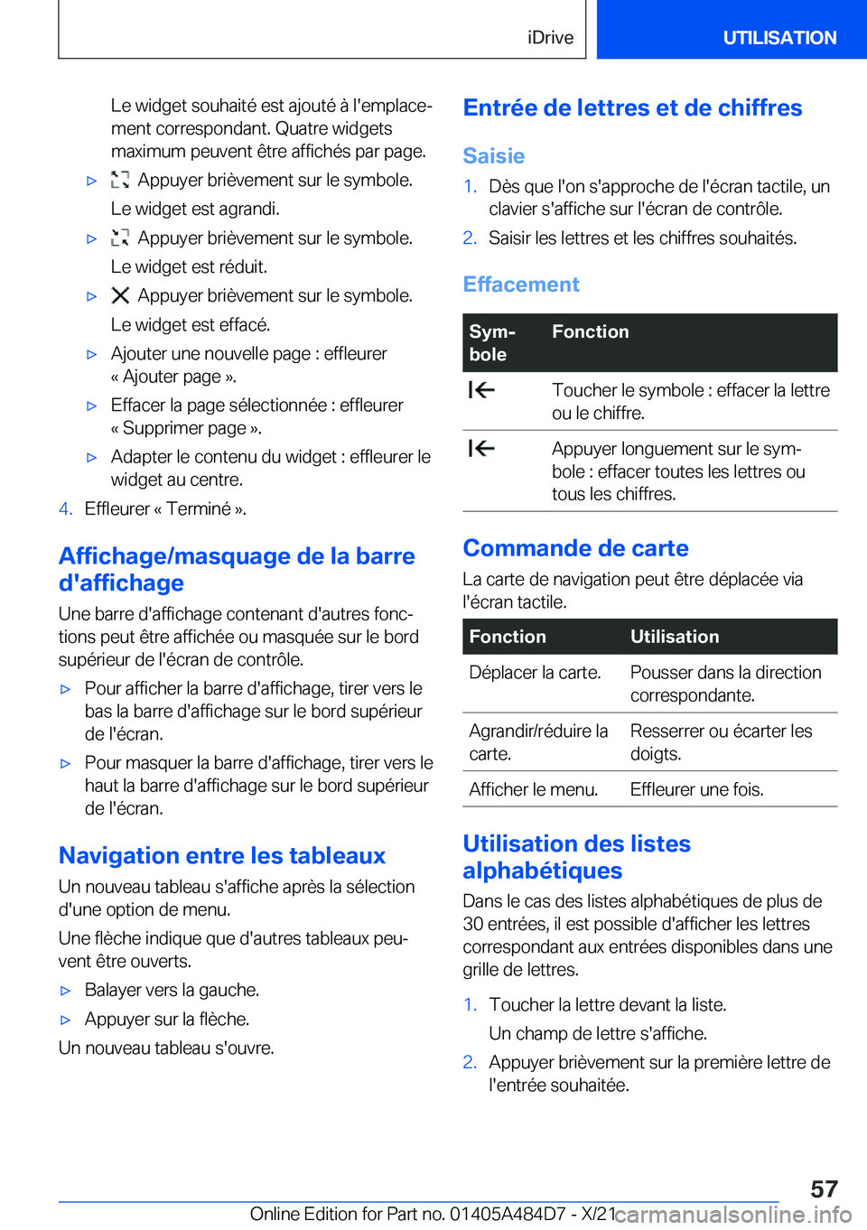 BMW 7 SERIES 2022  Notices Demploi (in French) �L�e��w�i�d�g�e�t��s�o�u�h�a�i�t�é��e�s�t��a�j�o�u�t�é��