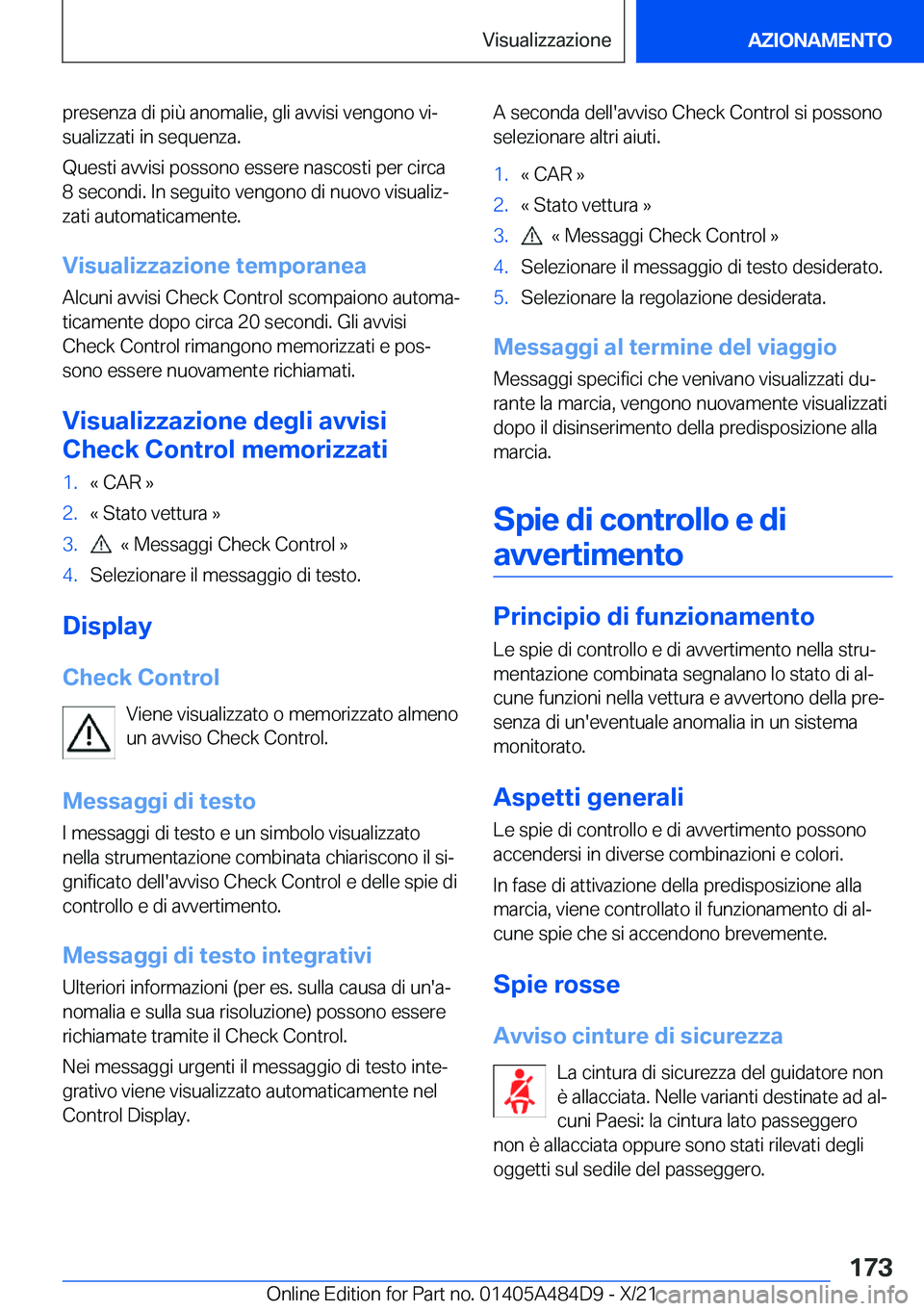 BMW 7 SERIES 2022  Libretti Di Uso E manutenzione (in Italian) �p�r�e�s�e�n�z�a��d�i��p�i�
