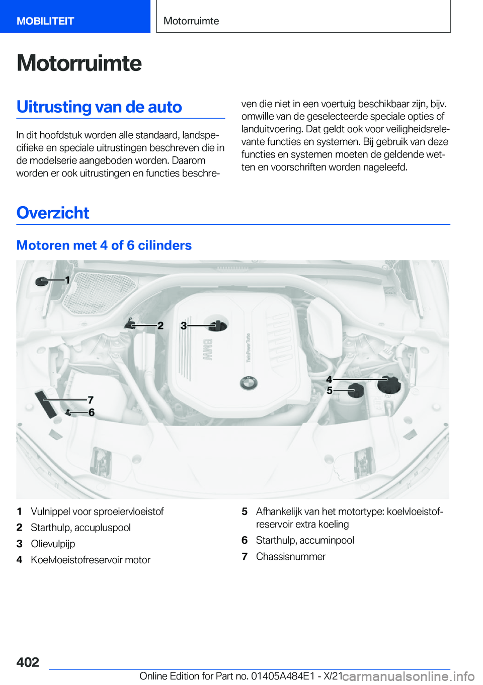 BMW 7 SERIES 2022  Instructieboekjes (in Dutch) �M�o�t�o�r�r�u�i�m�t�e�U�i�t�r�u�s�t�i�n�g��v�a�n��d�e��a�u�t�o
�I�n��d�i�t��h�o�o�f�d�s�t�u�k��w�o�r�d�e�n��a�l�l�e��s�t�a�n�d�a�a�r�d�,��l�a�n�d�s�p�ej�c�i�f�i�e�k�e��e�n��s�p�e�c�i�a�l�
