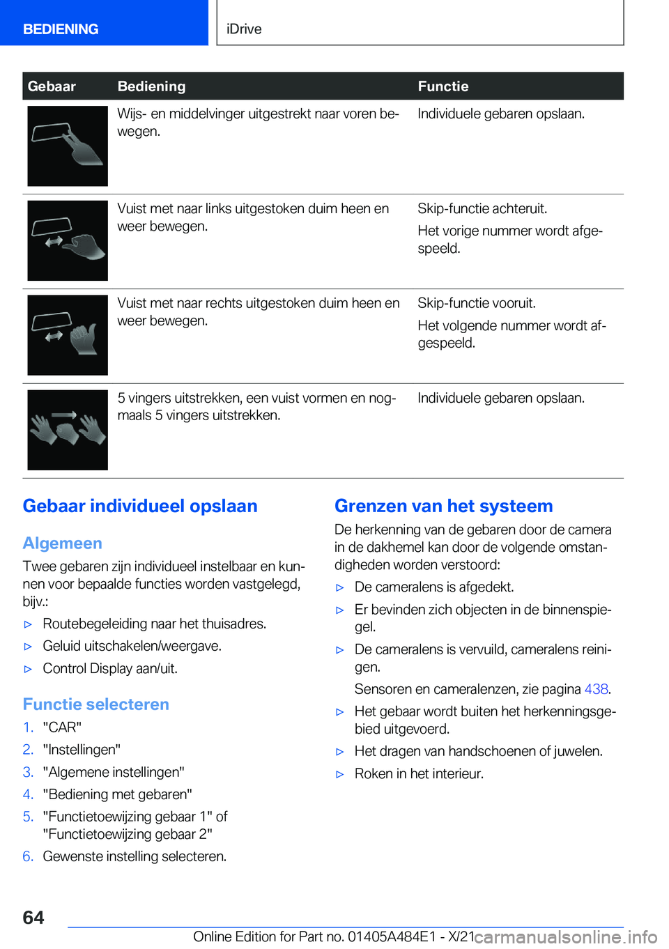 BMW 7 SERIES 2022  Instructieboekjes (in Dutch) �G�e�b�a�a�r�B�e�d�i�e�n�i�n�g�F�u�n�c�t�i�e�W�i�j�s�-��e�n��m�i�d�d�e�l�v�i�n�g�e�r��u�i�t�g�e�s�t�r�e�k�t��n�a�a�r��v�o�r�e�n��b�ej�w�e�g�e�n�.�I�n�d�i�v�i�d�u�e�l�e��g�e�b�a�r�e�n��o�p�s�l