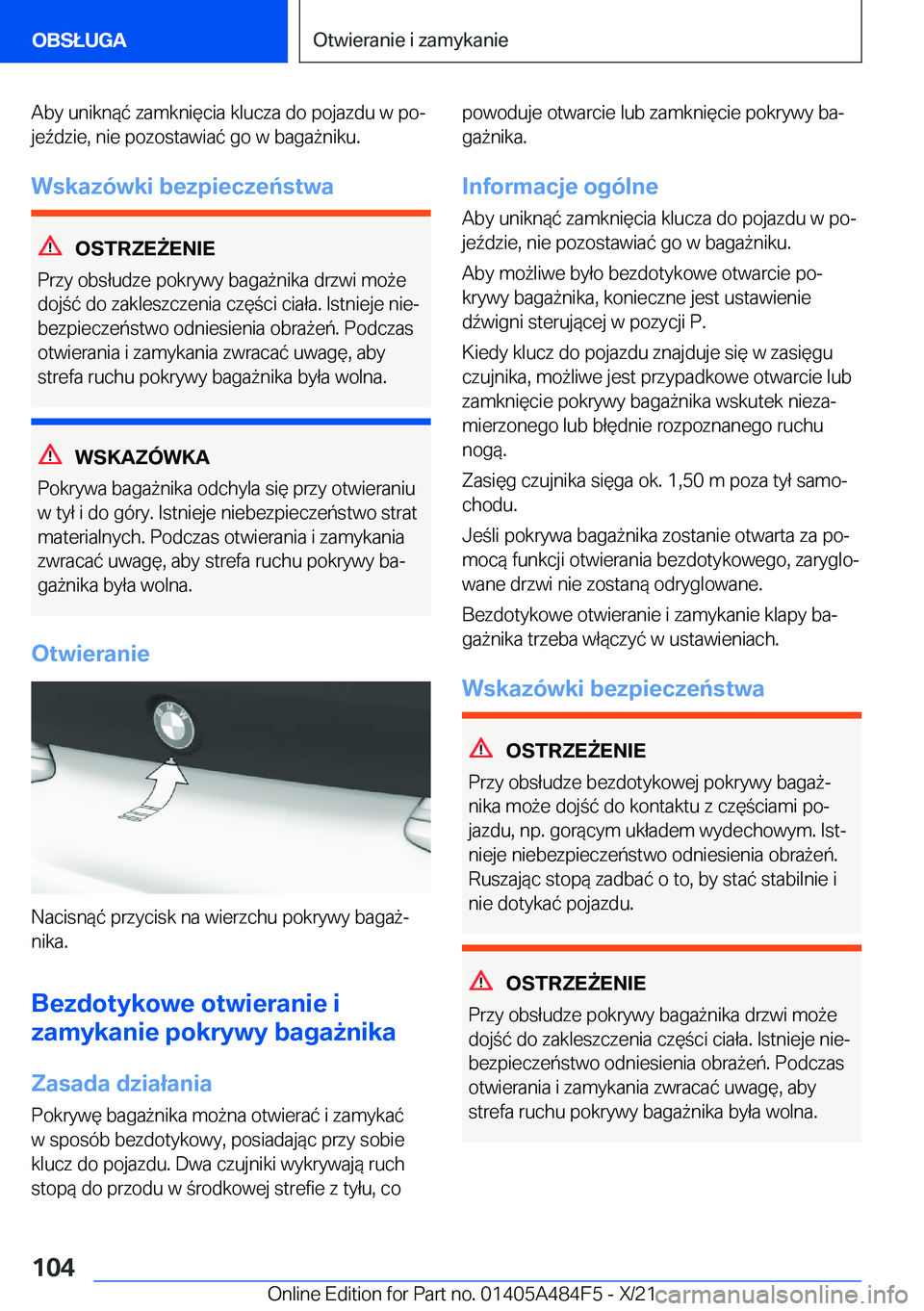 BMW 7 SERIES 2022  Instrukcja obsługi (in Polish) �A�b�y��u�n�i�k�n�