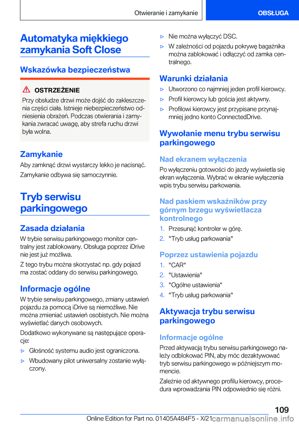 BMW 7 SERIES 2022  Instrukcja obsługi (in Polish) �A�u�t�o�m�a�t�y�k�a��m�i�