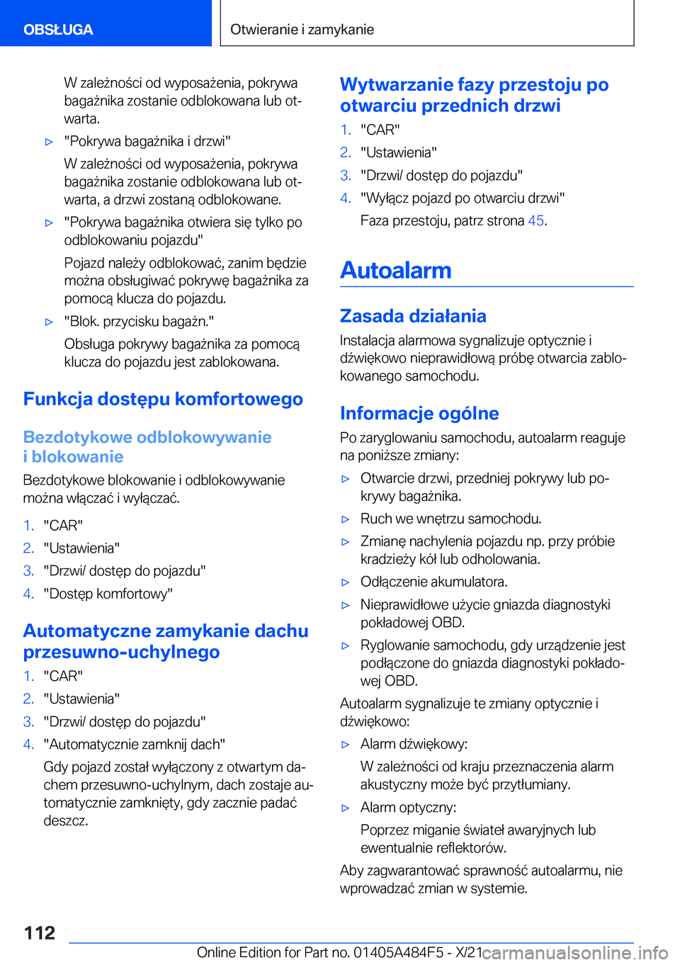 BMW 7 SERIES 2022  Instrukcja obsługi (in Polish) �W��z�a�l�e9�n�o�c�i��o�d��w�y�p�o�s�a9�e�n�i�a�,��p�o�k�r�y�w�a
�b�a�g�a9�n�i�k�a��z�o�s�t�a�n�i�e��o�d�b�l�o�k�o�w�a�n�a��l�u�b��o�tj �w�a�r�t�a�.'x��P�o�k�r�y�w�a��b�a�g�a9�n�i