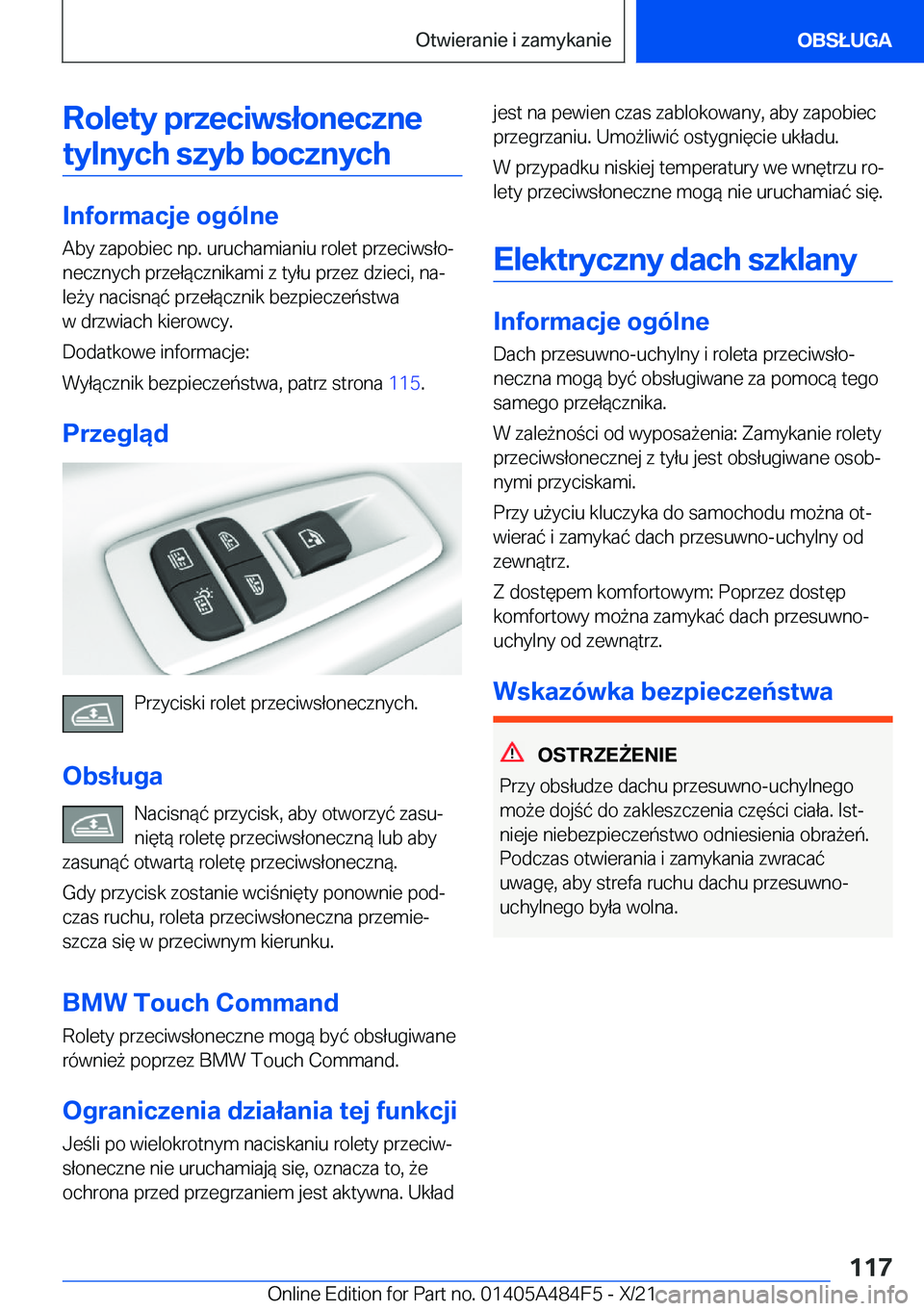 BMW 7 SERIES 2022  Instrukcja obsługi (in Polish) �R�o�l�e�t�y��p�r�z�e�c�i�w�s�ł�o�n�e�c�z�n�e�t�y�l�n�y�c�h��s�z�y�b��b�o�c�z�n�y�c�h
�I�n�f�o�r�m�a�c�j�e��o�g�