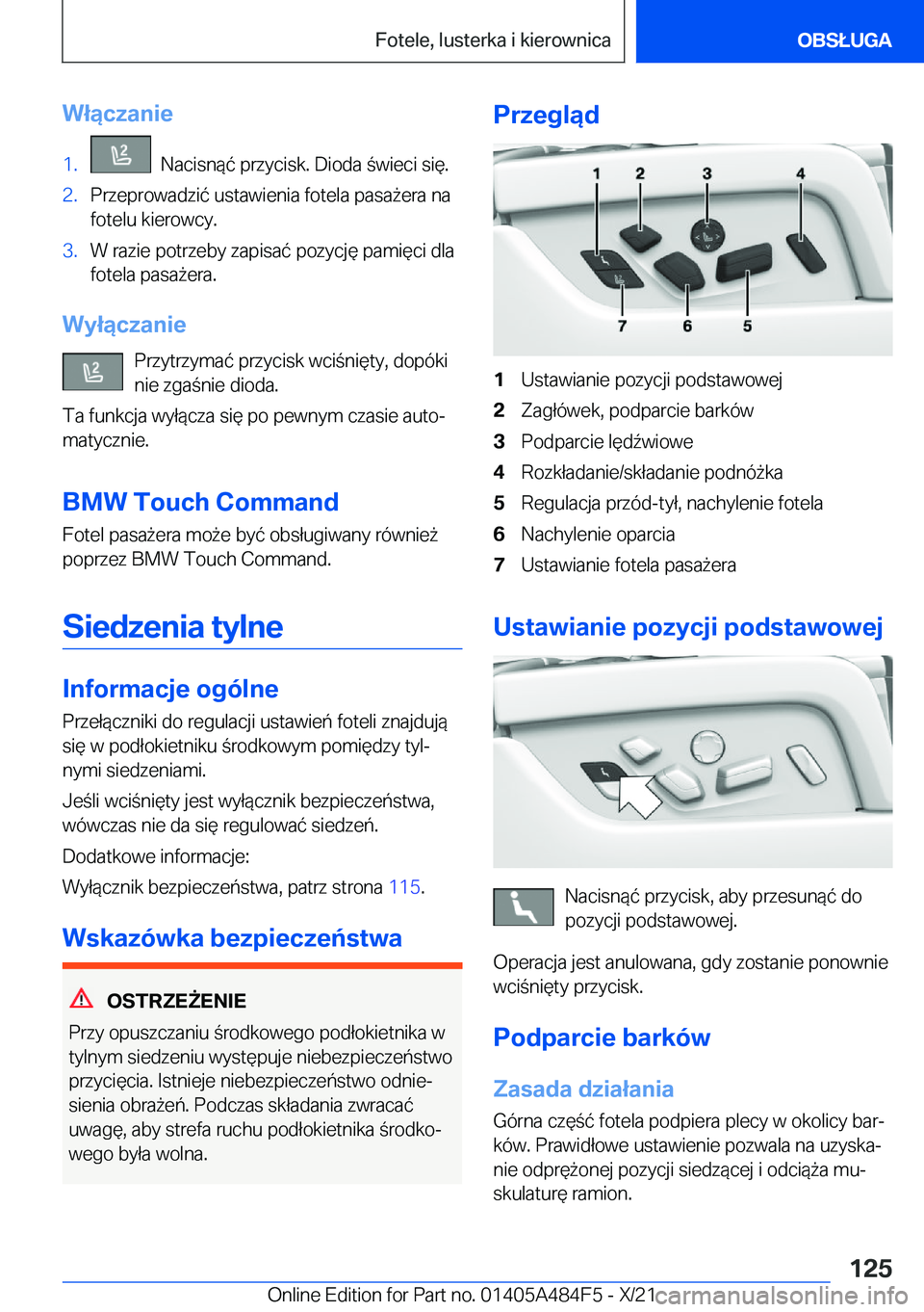 BMW 7 SERIES 2022  Instrukcja obsługi (in Polish) �W�ł�ą�c�z�a�n�i�e�1�.���N�a�c�i�s�n�