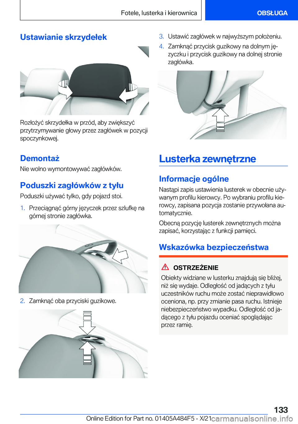 BMW 7 SERIES 2022  Instrukcja obsługi (in Polish) �U�s�t�a�w�i�a�n�i�e��s�k�r�z�y�d�e�ł�e�k
�R�o�z�ł�o9�y�