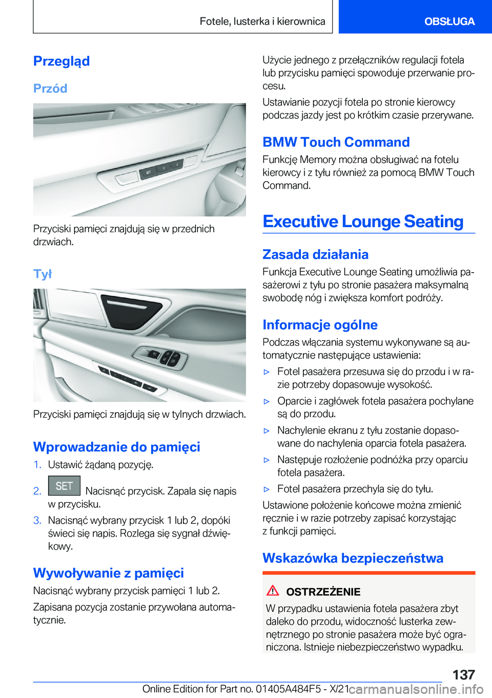 BMW 7 SERIES 2022  Instrukcja obsługi (in Polish) �P�r�z�e�g�l�ą�d�P�r�z�