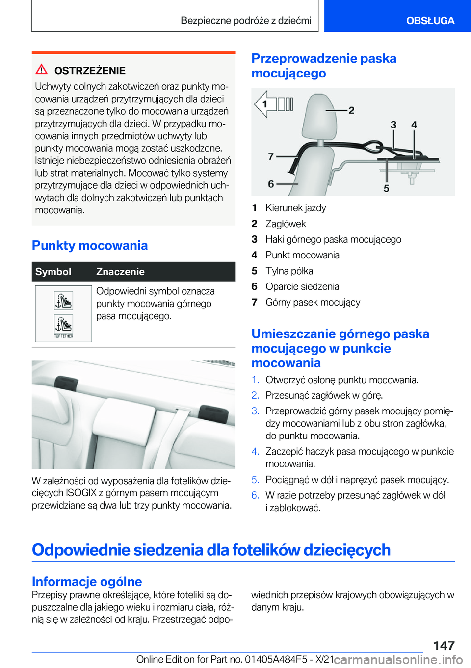 BMW 7 SERIES 2022  Instrukcja obsługi (in Polish) �O�S�T�R�Z�E8�E�N�I�E
�U�c�h�w�y�t�y��d�o�l�n�y�c�h��z�a�k�o�t�w�i�c�z�e�