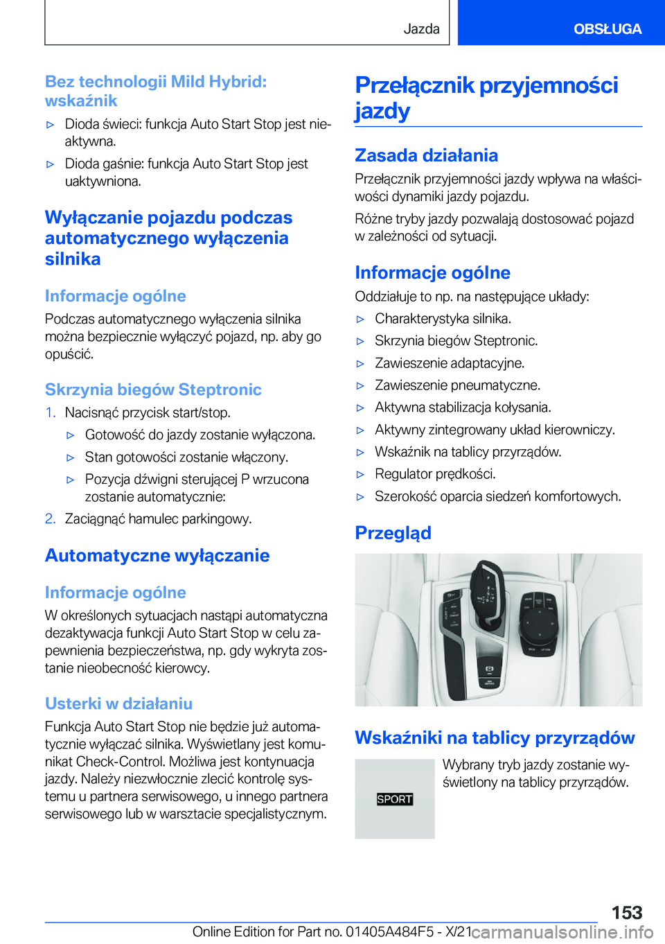 BMW 7 SERIES 2022  Instrukcja obsługi (in Polish) �B�e�z��t�e�c�h�n�o�l�o�g�i�i��M�i�l�d��H�y�b�r�i�d�:
�w�s�k�a7�n�i�k'x�D�i�o�d�a��w�i�e�c�i�:��f�u�n�k�c�j�a��A�u�t�o��S�t�a�r�t��S�t�o�p��j�e�s�t��n�i�ej �a�k�t�y�w�n�a�.'x�D�i