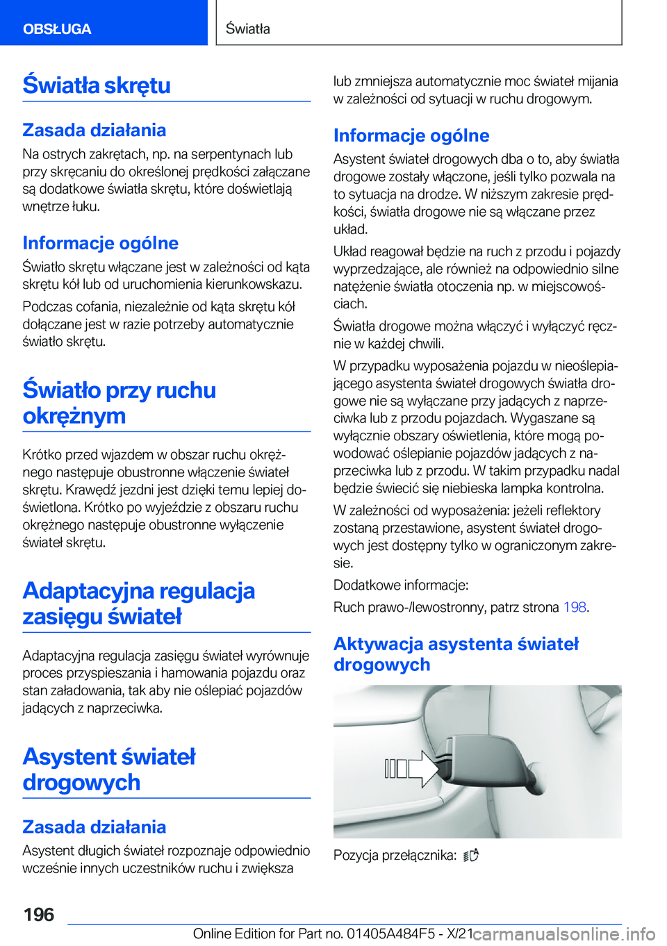 BMW 7 SERIES 2022  Instrukcja obsługi (in Polish) �w�i�a�t�ł�a��s�k�r�