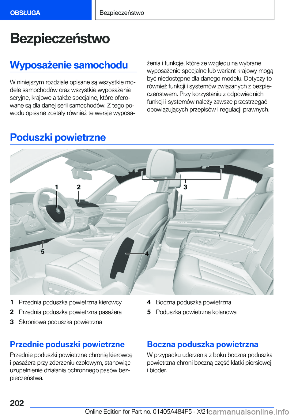 BMW 7 SERIES 2022  Instrukcja obsługi (in Polish) �B�e�z�p�i�e�c�z�e�