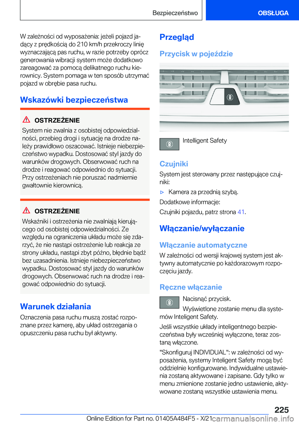 BMW 7 SERIES 2022  Instrukcja obsługi (in Polish) �W��z�a�l�e9�n�o�c�i��o�d��w�y�p�o�s�a9�e�n�i�a�:��j�e9�e�l�i��p�o�j�a�z�d��j�aj
�d�