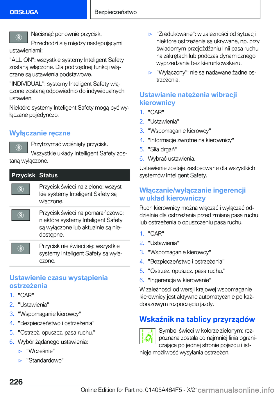 BMW 7 SERIES 2022  Instrukcja obsługi (in Polish) �N�a�c�i�s�n�