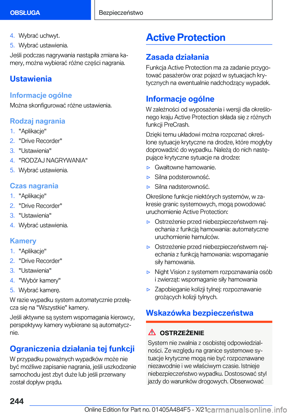 BMW 7 SERIES 2022  Instrukcja obsługi (in Polish) �4�.�W�y�b�r�a�
