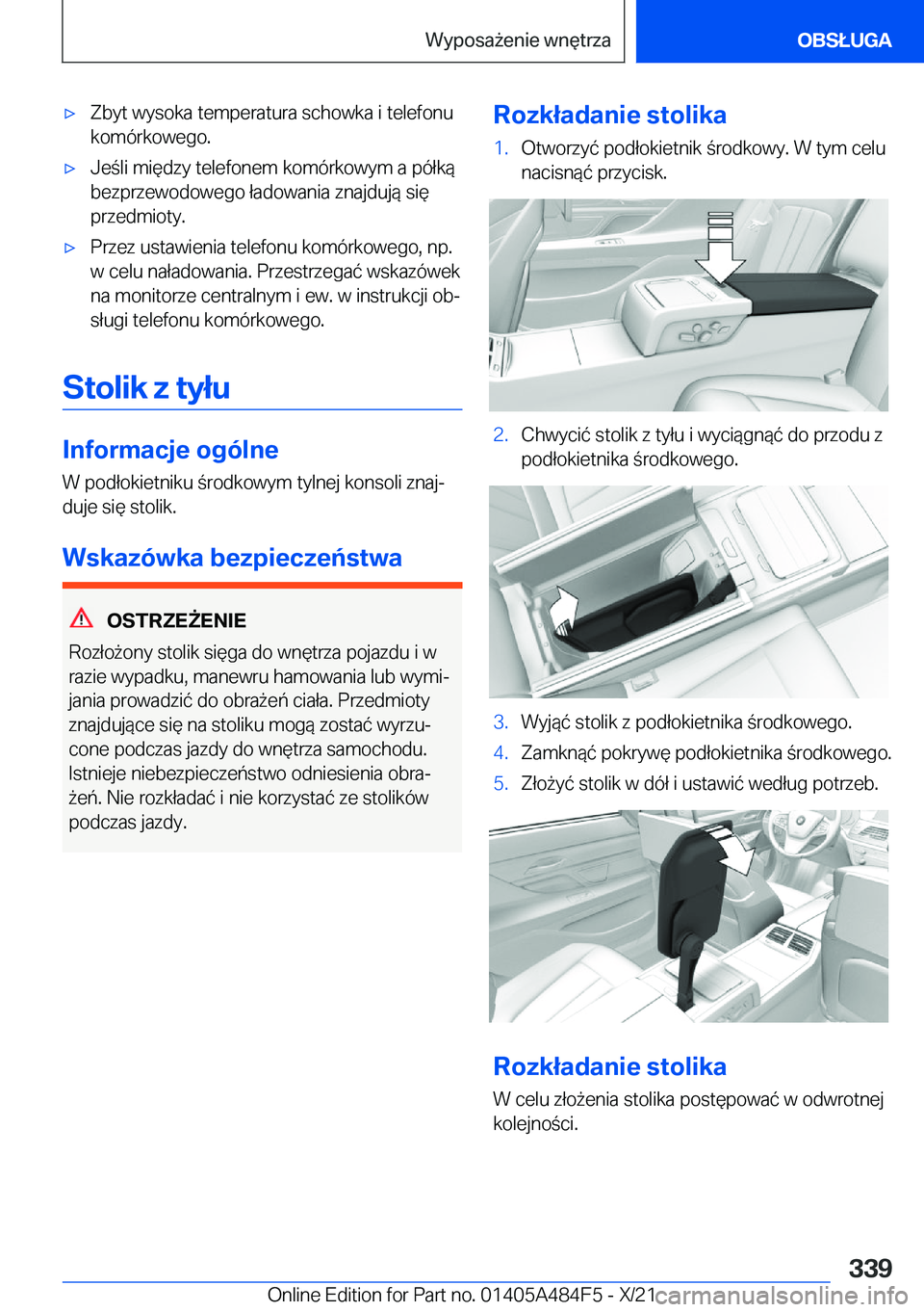 BMW 7 SERIES 2022  Instrukcja obsługi (in Polish) 'x�Z�b�y�t��w�y�s�o�k�a��t�e�m�p�e�r�a�t�u�r�a��s�c�h�o�w�k�a��i��t�e�l�e�f�o�n�u
�k�o�m�