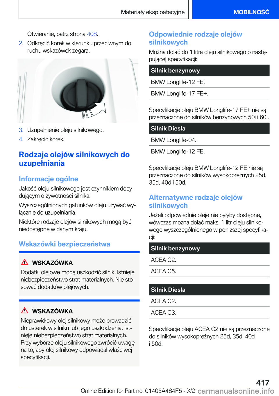 BMW 7 SERIES 2022  Instrukcja obsługi (in Polish) �O�t�w�i�e�r�a�n�i�e�,��p�a�t�r�z��s�t�r�o�n�a��4�0�8�.�2�.�O�d�k�r�