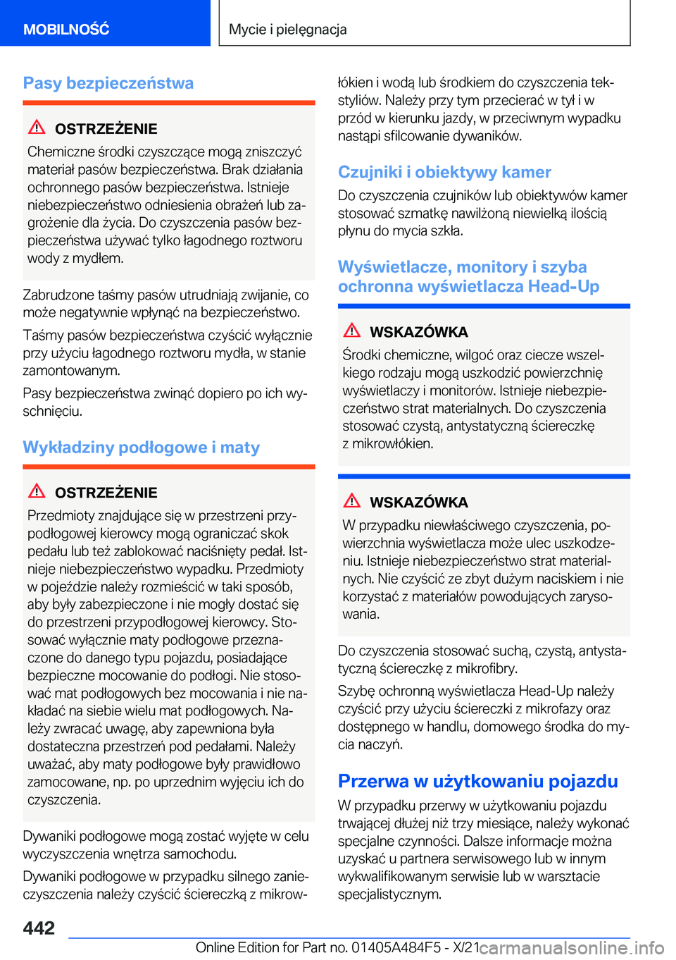 BMW 7 SERIES 2022  Instrukcja obsługi (in Polish) �P�a�s�y��b�e�z�p�i�e�c�z�e�