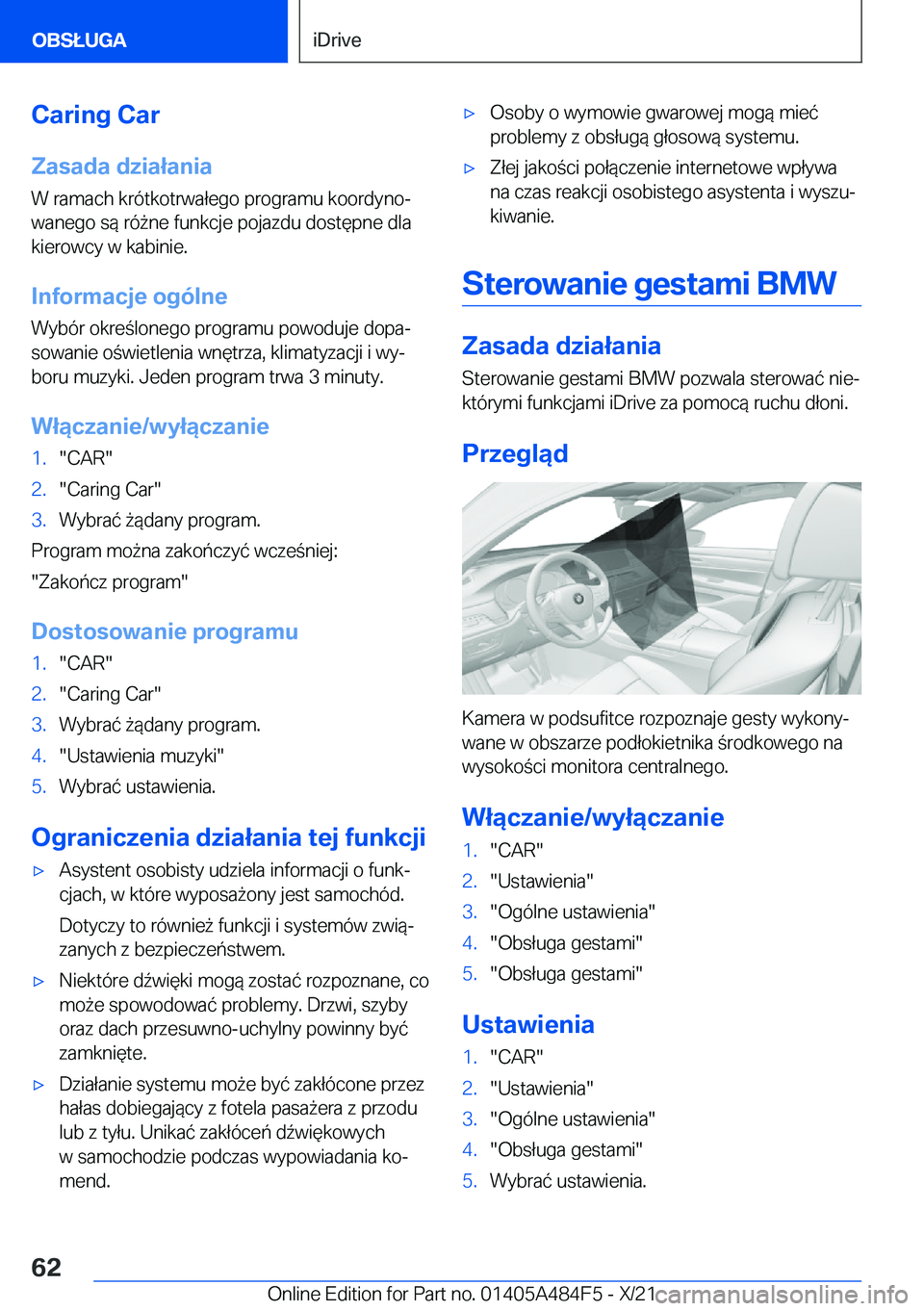 BMW 7 SERIES 2022  Instrukcja obsługi (in Polish) �C�a�r�i�n�g��C�a�r
�Z�a�s�a�d�a��d�z�i�a�ł�a�n�i�a
�W��r�a�m�a�c�h��k�r�