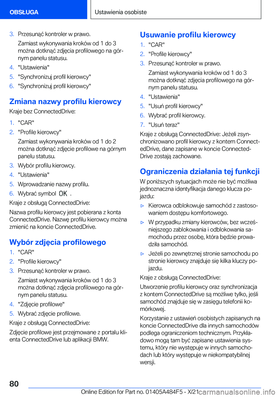 BMW 7 SERIES 2022  Instrukcja obsługi (in Polish) �3�.�P�r�z�e�s�u�n�