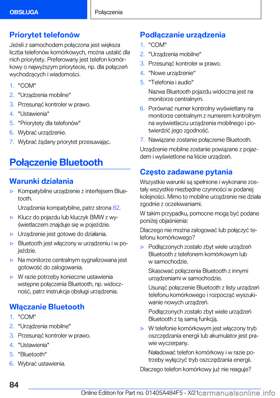 BMW 7 SERIES 2022  Instrukcja obsługi (in Polish) �P�r�i�o�r�y�t�e�t��t�e�l�e�f�o�n�