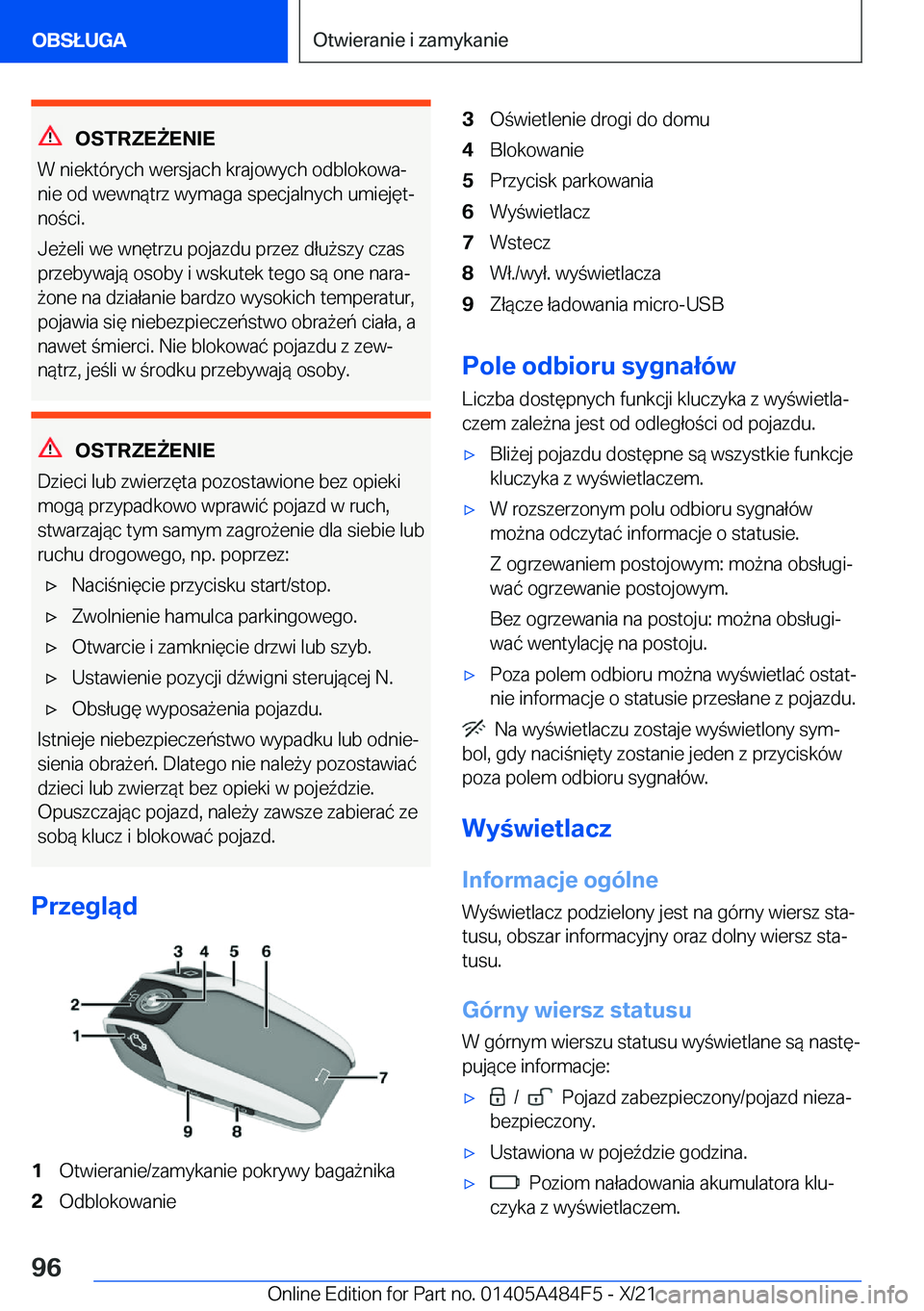 BMW 7 SERIES 2022  Instrukcja obsługi (in Polish) �O�S�T�R�Z�E8�E�N�I�E
�W��n�i�e�k�t�