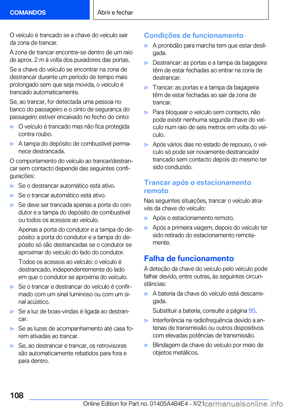BMW 7 SERIES 2022  Manual do condutor (in Portuguese) �O��v�e�