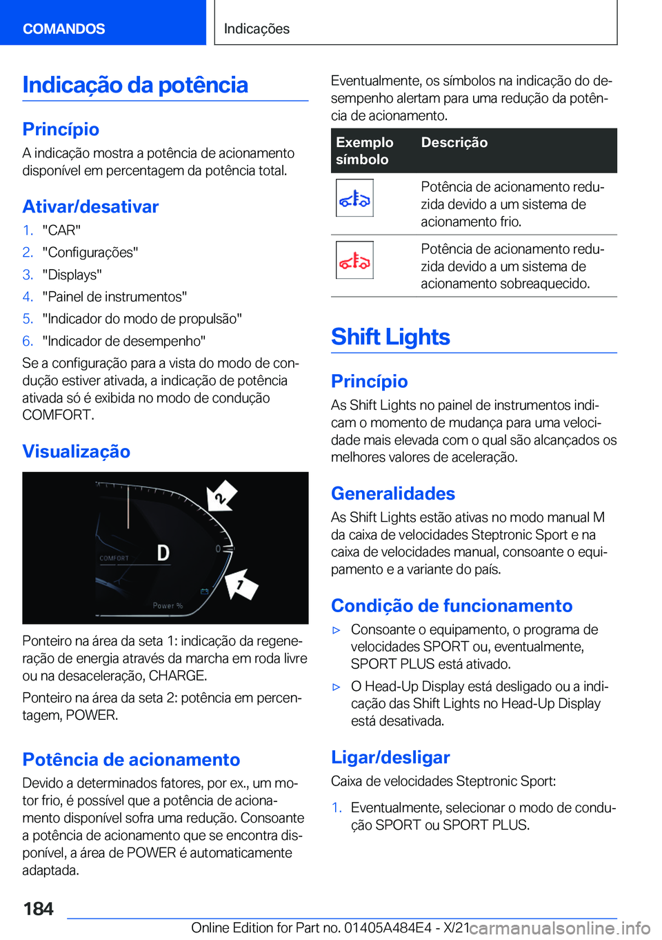 BMW 7 SERIES 2022  Manual do condutor (in Portuguese) �I�n�d�i�c�a�