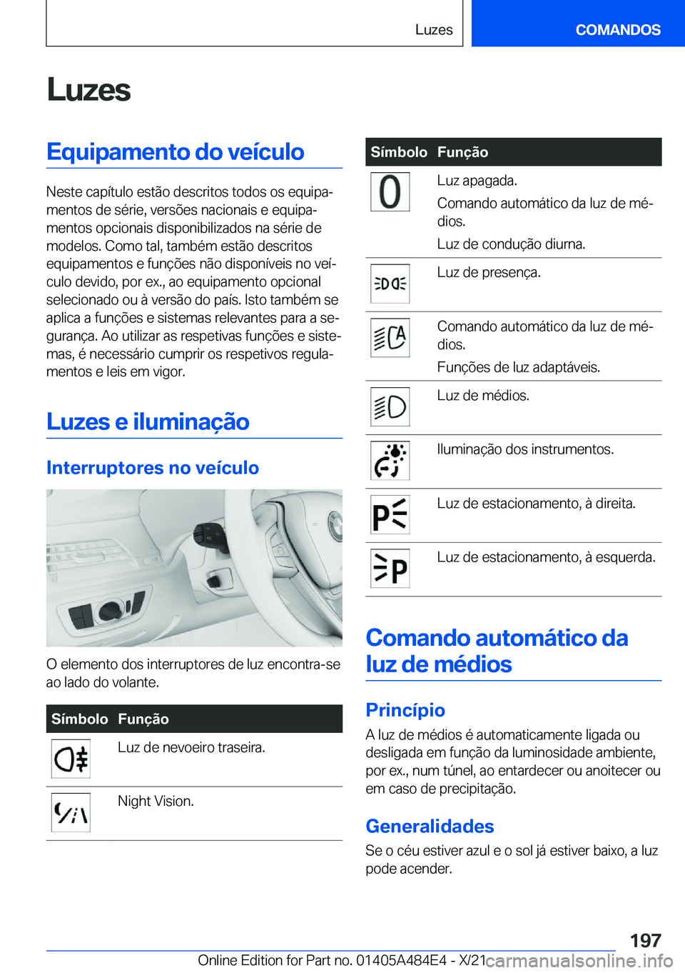 BMW 7 SERIES 2022  Manual do condutor (in Portuguese) �L�u�z�e�s�E�q�u�i�p�a�m�e�n�t�o��d�o��v�e�
