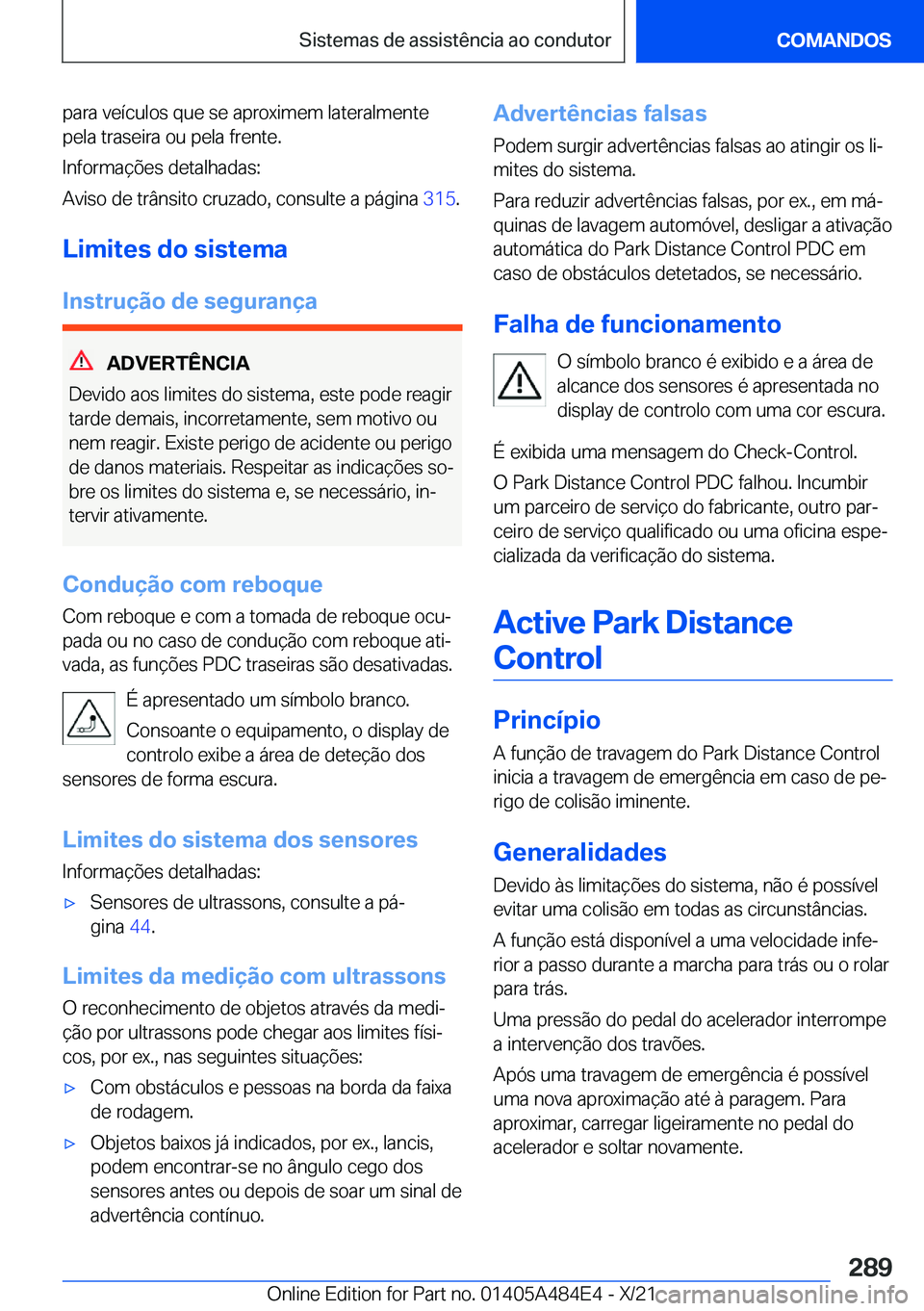 BMW 7 SERIES 2022  Manual do condutor (in Portuguese) �p�a�r�a��v�e�