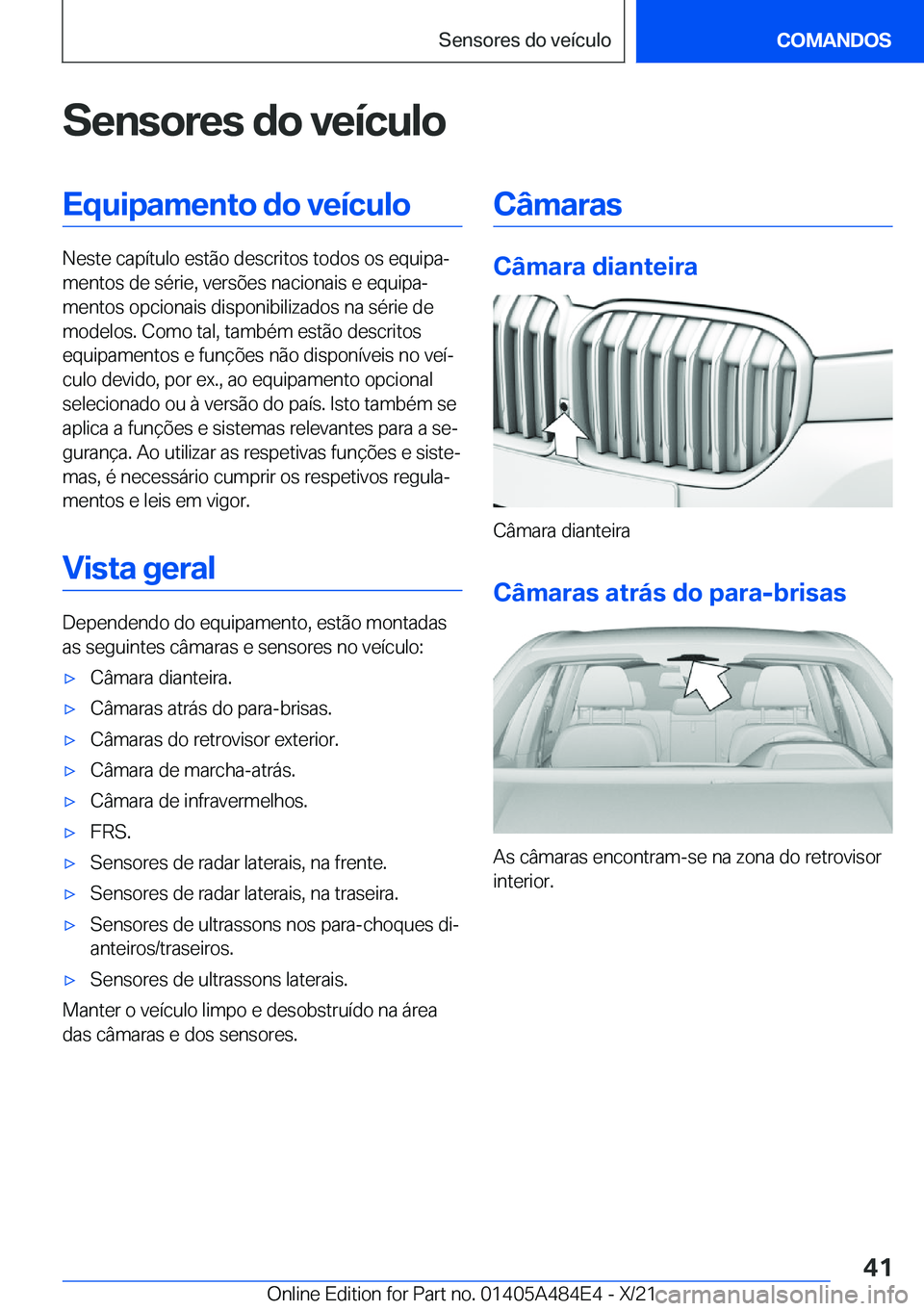 BMW 7 SERIES 2022  Manual do condutor (in Portuguese) �S�e�n�s�o�r�e�s��d�o��v�e�