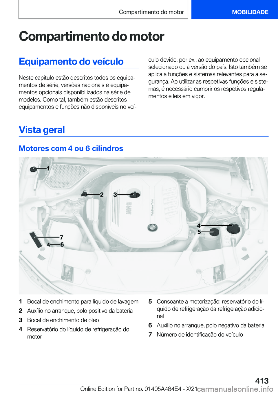 BMW 7 SERIES 2022  Manual do condutor (in Portuguese) �C�o�m�p�a�r�t�i�m�e�n�t�o��d�o��m�o�t�o�r�E�q�u�i�p�a�m�e�n�t�o��d�o��v�e�