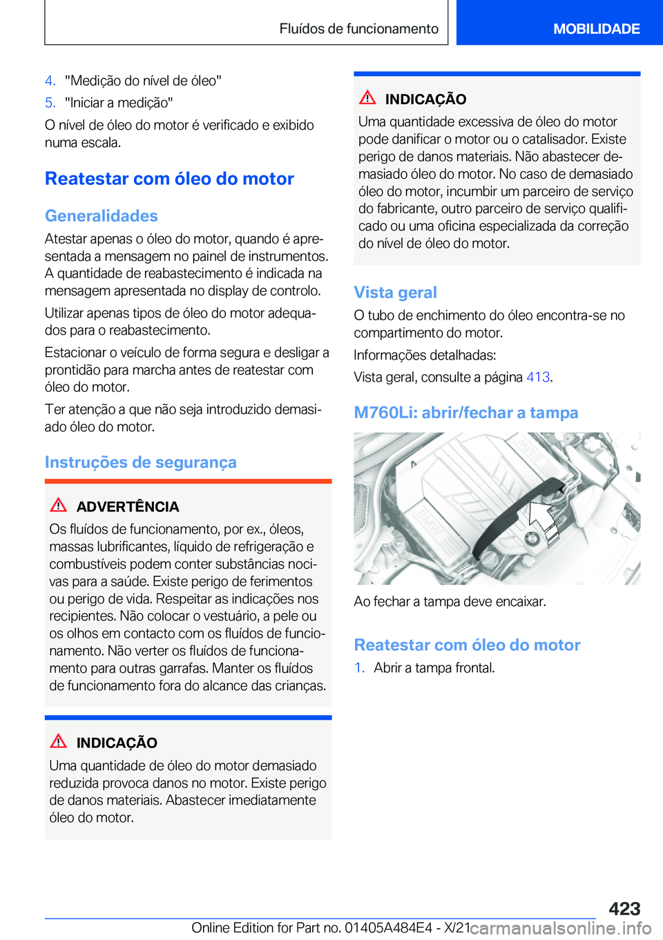 BMW 7 SERIES 2022  Manual do condutor (in Portuguese) �4�.��M�e�d�i�