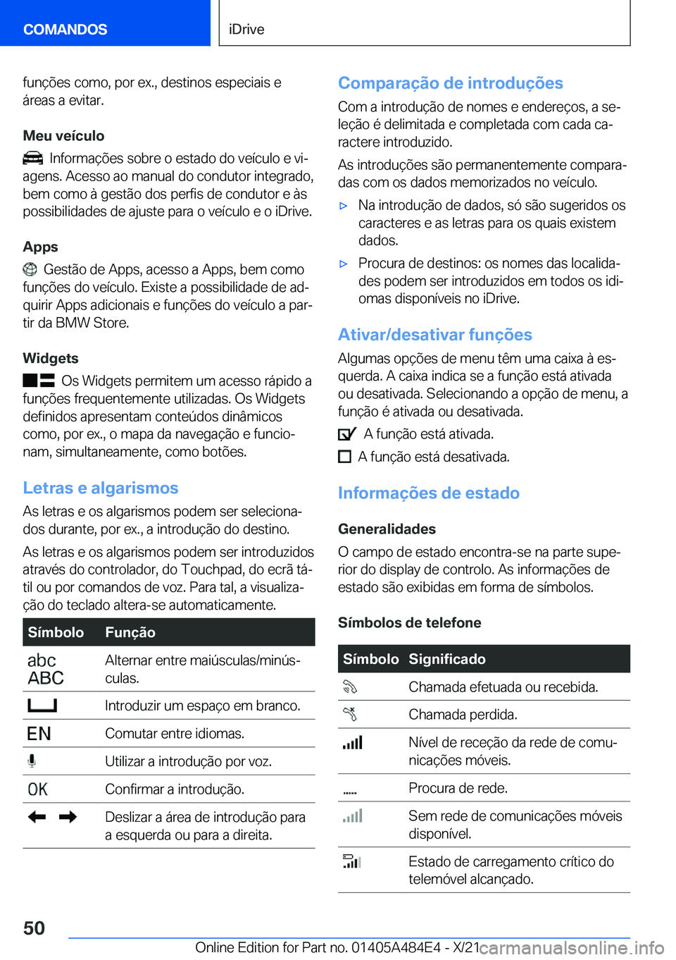 BMW 7 SERIES 2022  Manual do condutor (in Portuguese) �f�u�n�