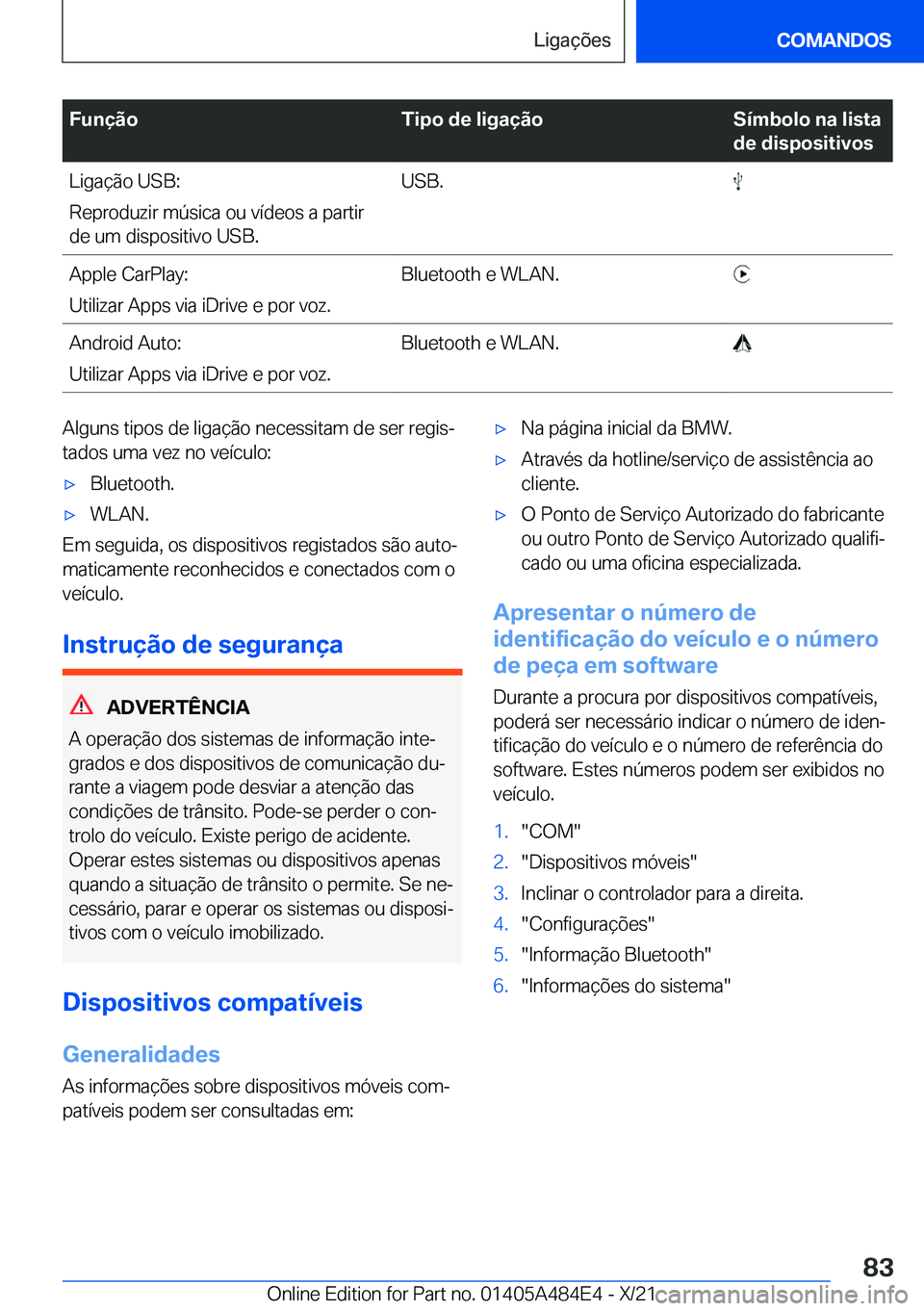 BMW 7 SERIES 2022  Manual do condutor (in Portuguese) �F�u�n�