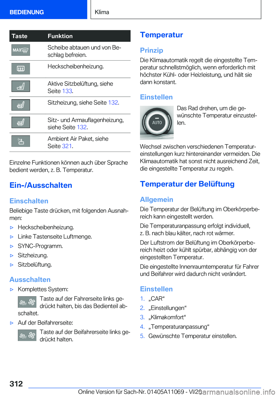 BMW 7 SERIES 2021  Betriebsanleitungen (in German) �T�a�s�t�e�F�u�n�k�t�i�o�n�S�c�h�e�i�b�e��a�b�t�a�u�e�n��u�n�d��v�o�n��B�ej
�s�c�h�l�a�g��b�e�f�r�e�i�e�n�.�H�e�c�k�s�c�h�e�i�b�e�n�h�e�i�z�u�n�g�.�A�k�t�i�v�e��S�i�t�z�b�e�l�
