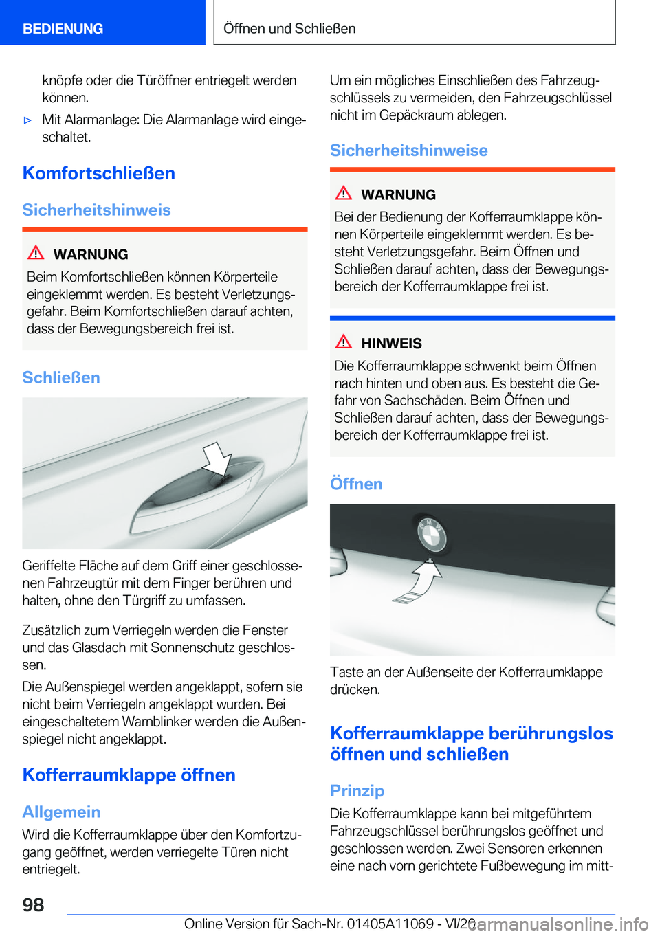 BMW 7 SERIES 2021  Betriebsanleitungen (in German) �k�n�