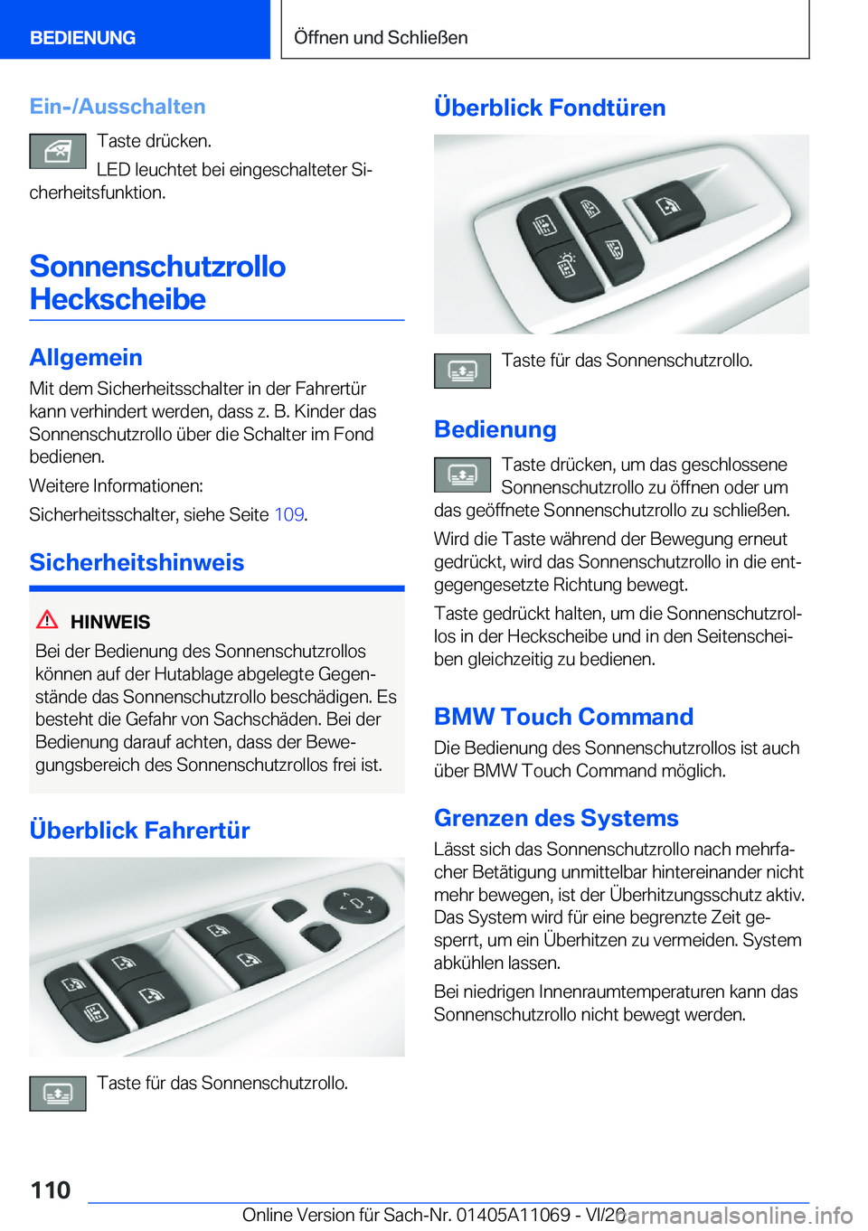 BMW 7 SERIES 2021  InstruktionsbØger (in Danish) �E�i�n�-�/�A�u�s�s�c�h�a�l�t�e�n�T�a�s�t�e��d�r�