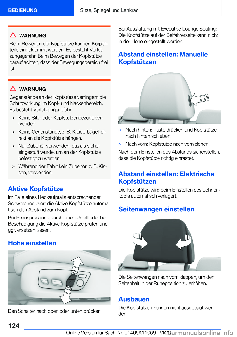 BMW 7 SERIES 2021  InstruktionsbØger (in Danish) �W�A�R�N�U�N�G
�B�e�i�m��B�e�w�e�g�e�n��d�e�r��K�o�p�f�s�t�