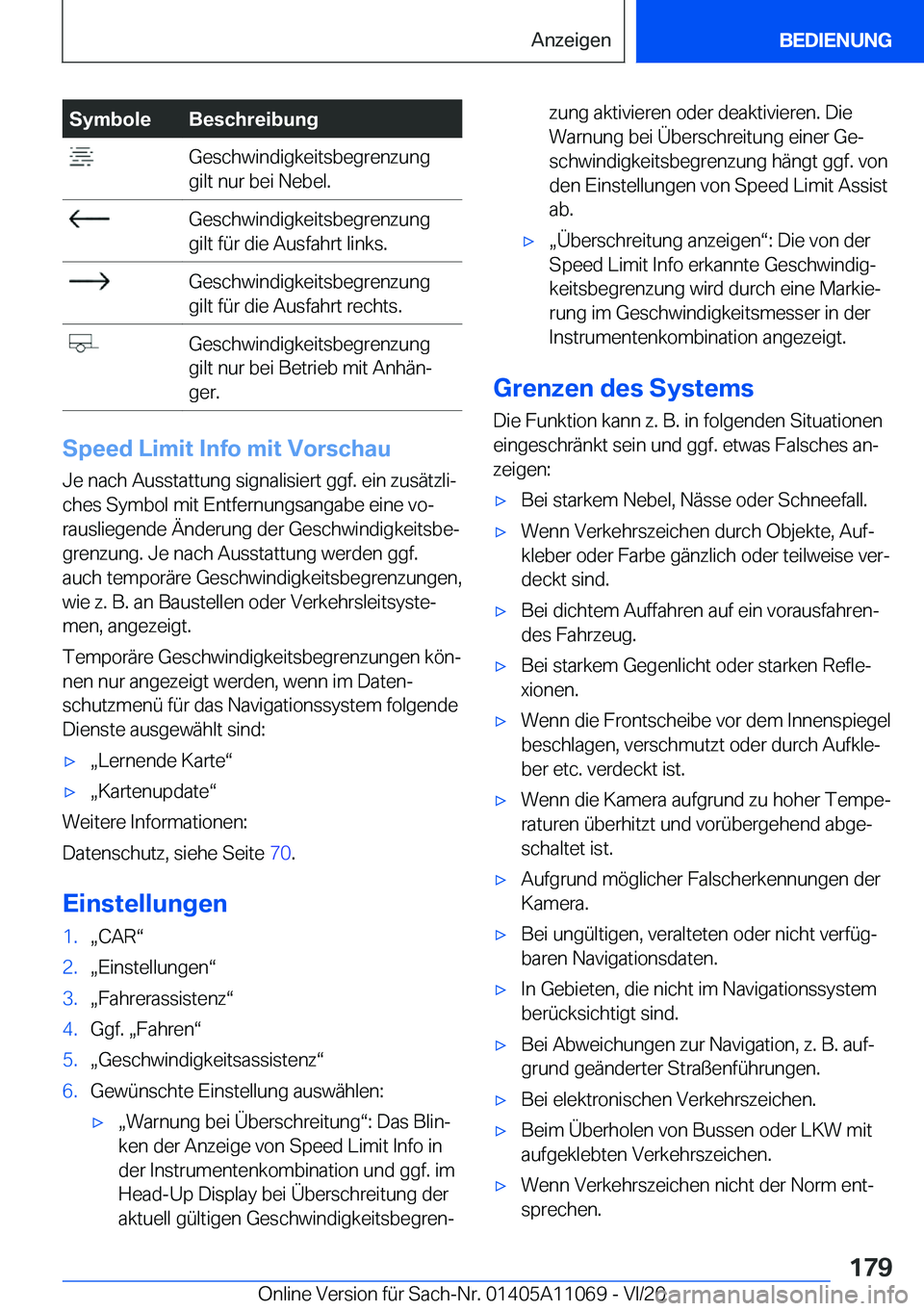 BMW 7 SERIES 2021  InstruktionsbØger (in Danish) �S�y�m�b�o�l�e�B�e�s�c�h�r�e�i�b�u�n�g��G�e�s�c�h�w�i�n�d�i�g�k�e�i�t�s�b�e�g�r�e�n�z�u�n�g
�g�i�l�t��n�u�r��b�e�i��N�e�b�e�l�.��G�e�s�c�h�w�i�n�d�i�g�k�e�i�t�s�b�e�g�r�e�n�z�u�n�g
�g�i�l�t��f�