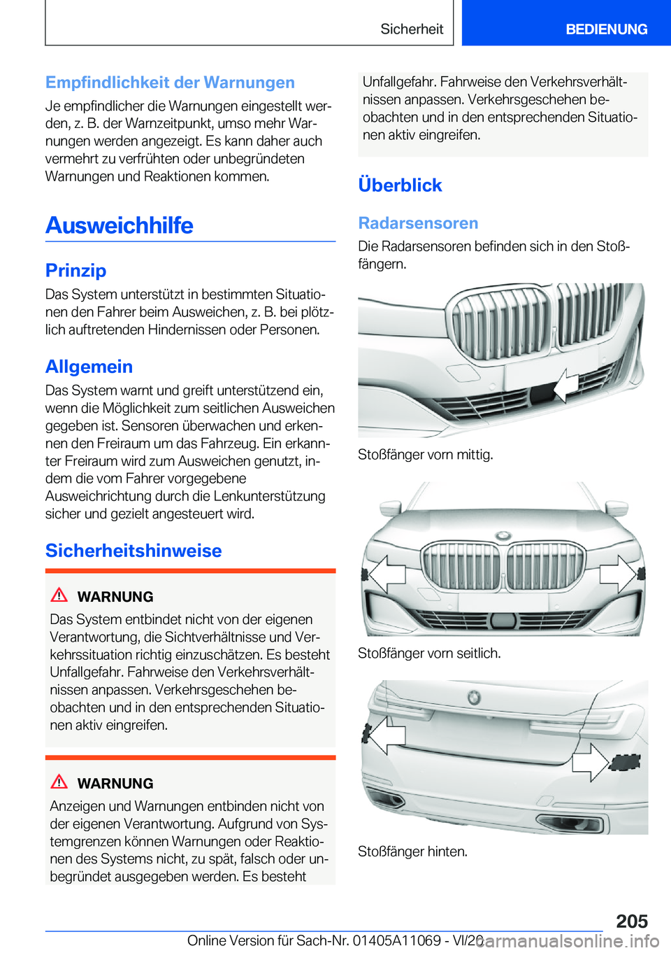 BMW 7 SERIES 2021  InstruktionsbØger (in Danish) �E�m�p�f�i�n�d�l�i�c�h�k�e�i�t��d�e�r��W�a�r�n�u�n�g�e�n�J�e��e�m�p�f�i�n�d�l�i�c�h�e�r��d�i�e��W�a�r�n�u�n�g�e�n��e�i�n�g�e�s�t�e�l�l�t��w�e�rj�d�e�n�,��z�.��B�.��d�e�r��W�a�r�n�z�e�i�t�p