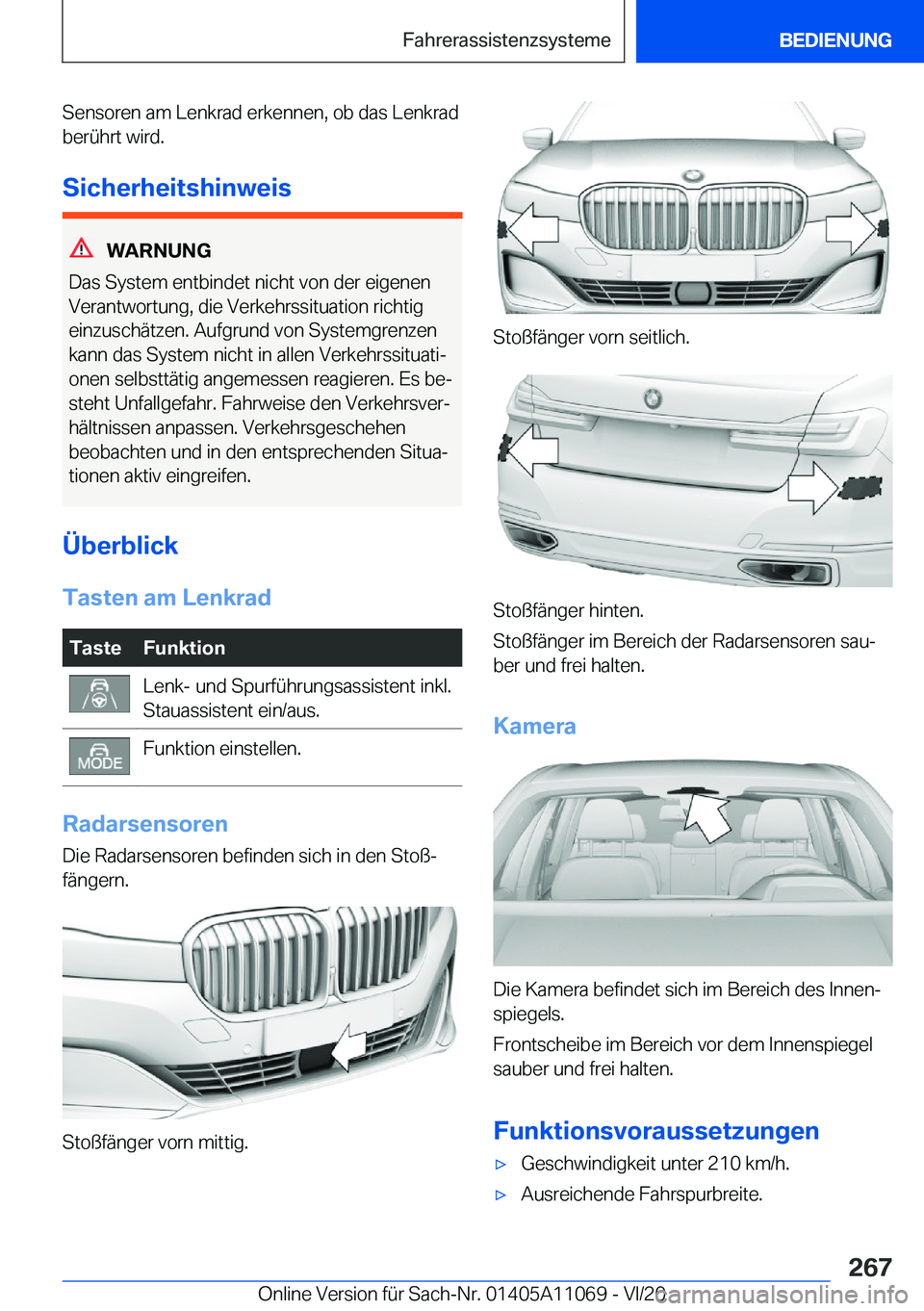 BMW 7 SERIES 2021  InstruktionsbØger (in Danish) �S�e�n�s�o�r�e�n��a�m��L�e�n�k�r�a�d��e�r�k�e�n�n�e�n�,��o�b��d�a�s��L�e�n�k�r�a�d
�b�e�r�