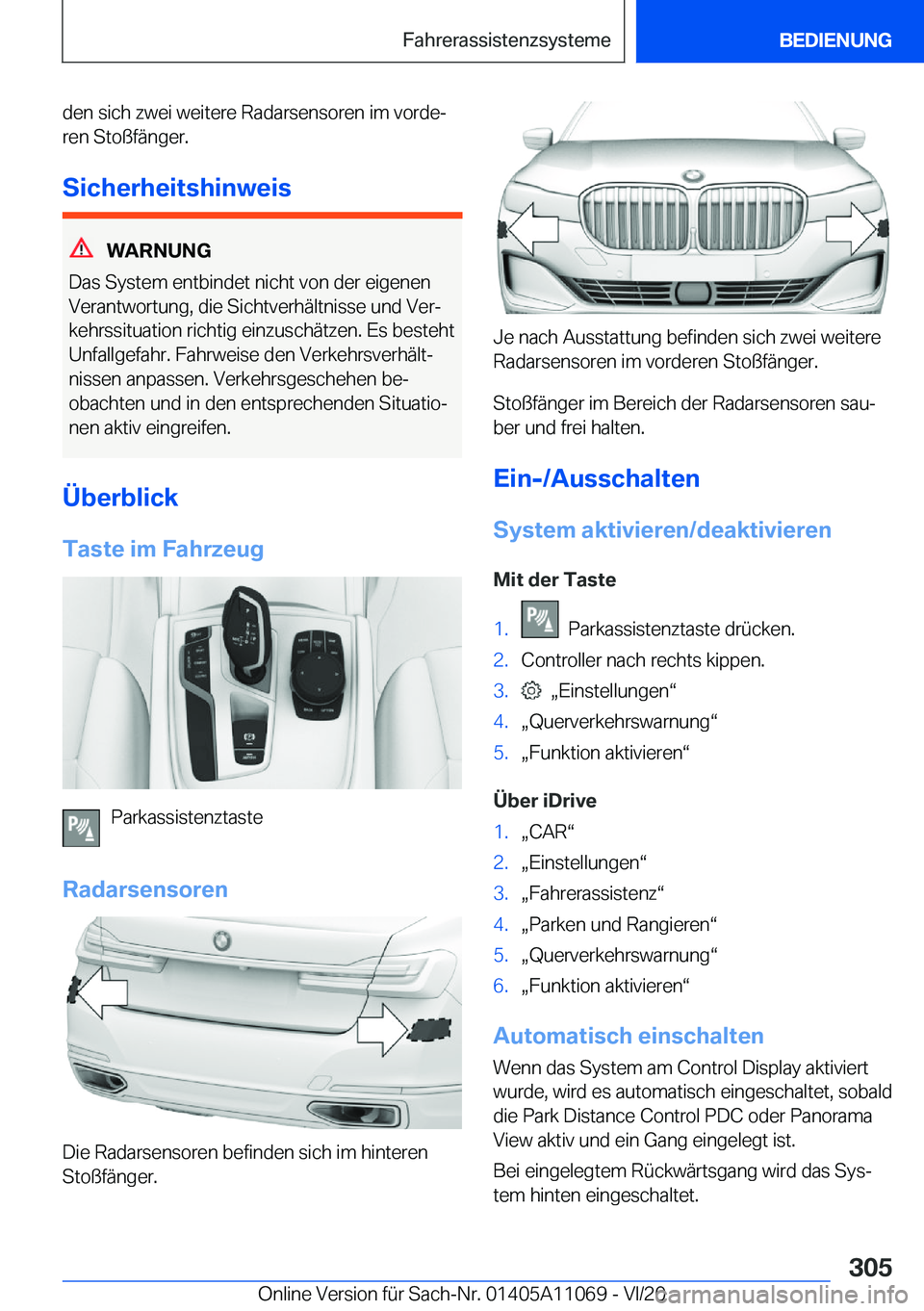 BMW 7 SERIES 2021  InstruktionsbØger (in Danish) �d�e�n��s�i�c�h��z�w�e�i��w�e�i�t�e�r�e��R�a�d�a�r�s�e�n�s�o�r�e�n��i�m��v�o�r�d�ej
�r�e�n��S�t�o�