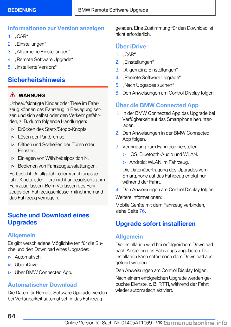 BMW 7 SERIES 2021  InstruktionsbØger (in Danish) �I�n�f�o�r�m�a�t�i�o�n�e�n��z�u�r��V�e�r�s�i�o�n��a�n�z�e�i�g�e�n�1�.x�C�A�Rv�2�.x�E�i�n�s�t�e�l�l�u�n�g�e�nv�3�.x�A�l�l�g�e�m�e�i�n�e��E�i�n�s�t�e�l�l�u�n�g�e�nv�4�.x�R�e�m�o�t�e��S�o�f�t