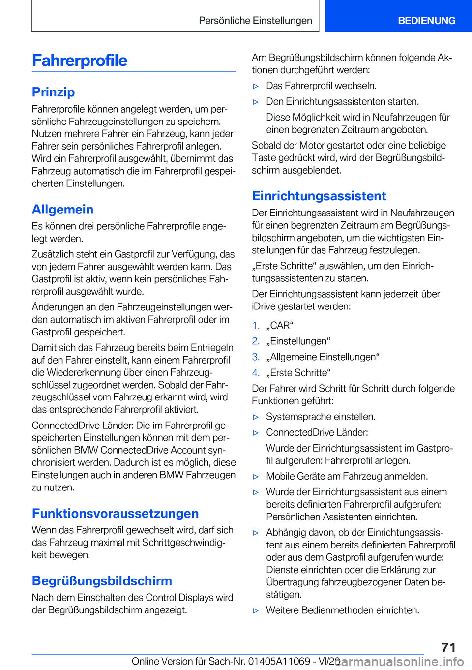 BMW 7 SERIES 2021  InstruktionsbØger (in Danish) �F�a�h�r�e�r�p�r�o�f�i�l�e
�P�r�i�n�z�i�p
�F�a�h�r�e�r�p�r�o�f�i�l�e��k�