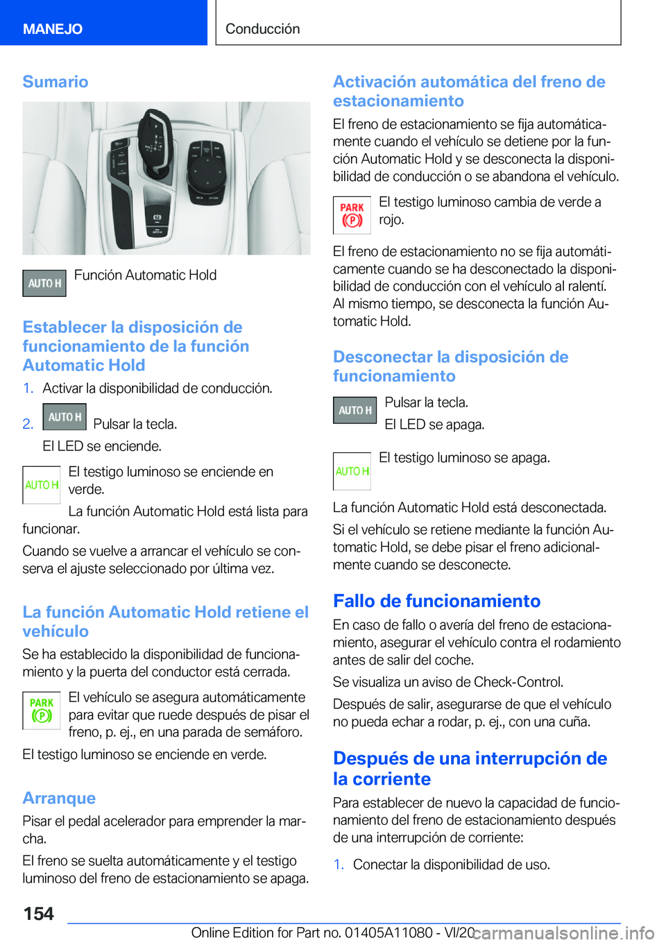 BMW 7 SERIES 2021  Manuales de Empleo (in Spanish) �S�u�m�a�r�i�o
�F�u�n�c�i�