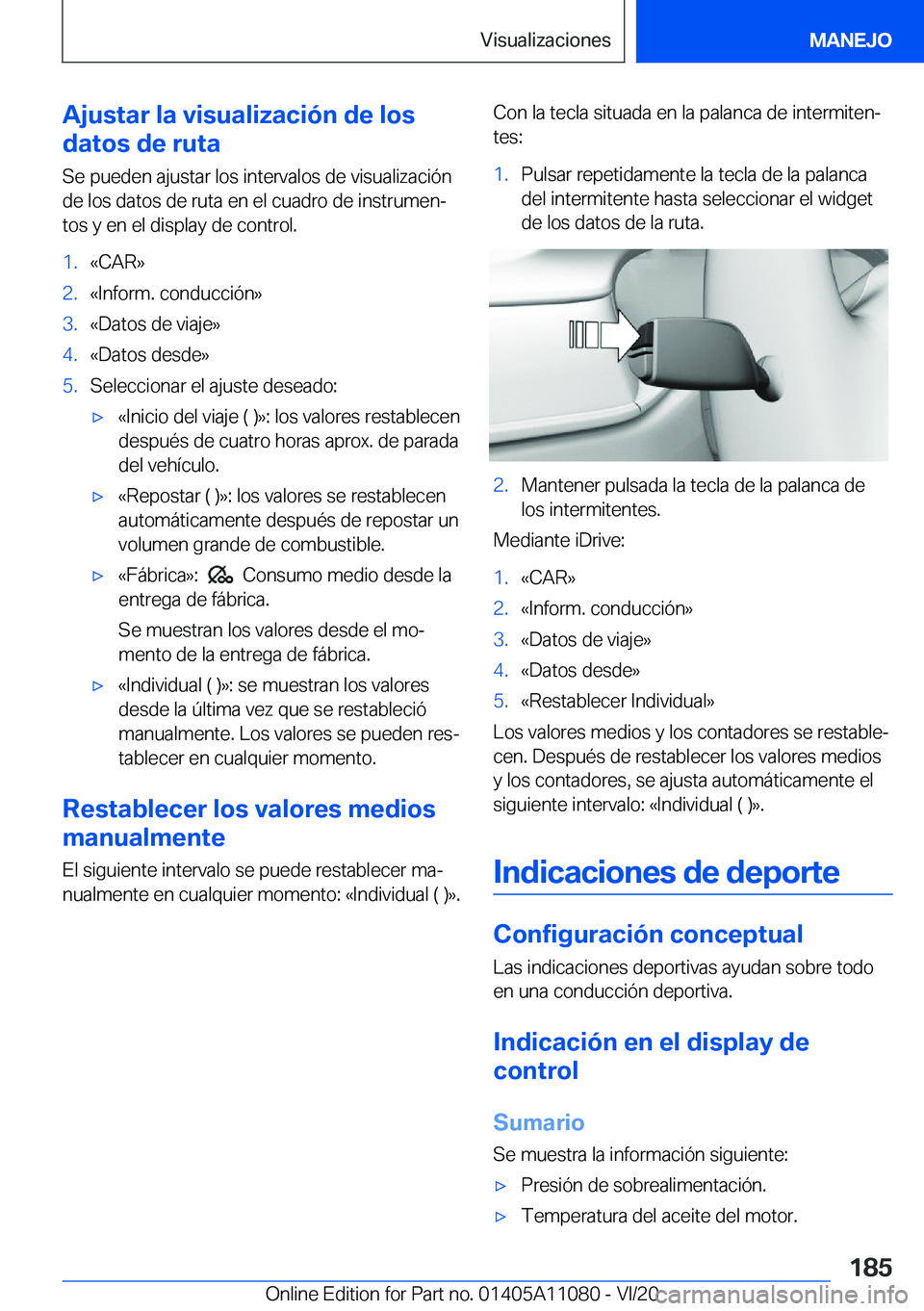 BMW 7 SERIES 2021  Manuales de Empleo (in Spanish) �A�j�u�s�t�a�r��l�a��v�i�s�u�a�l�i�z�a�c�i�