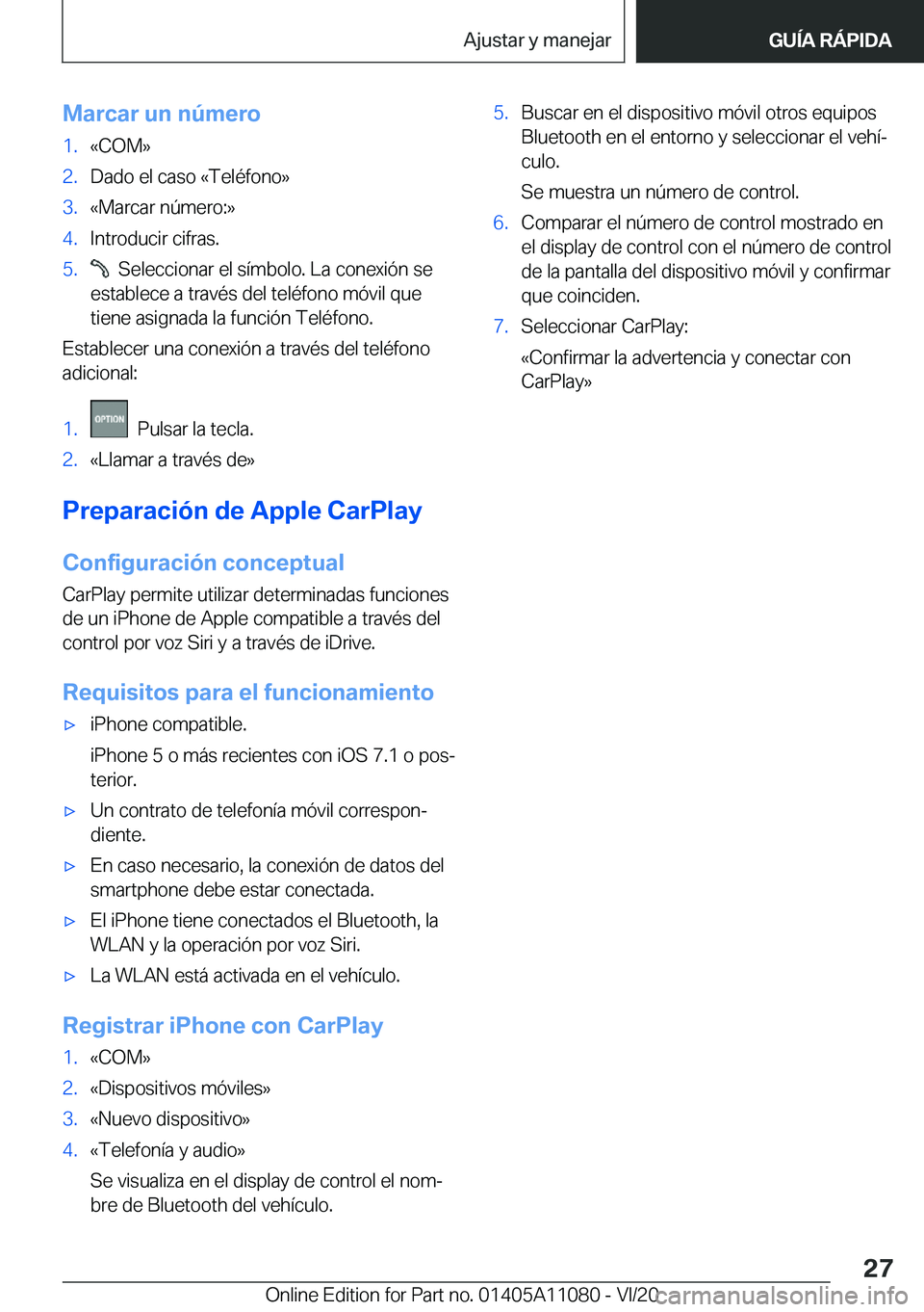 BMW 7 SERIES 2021  Manuales de Empleo (in Spanish) �M�a�r�c�a�r��u�n��n�