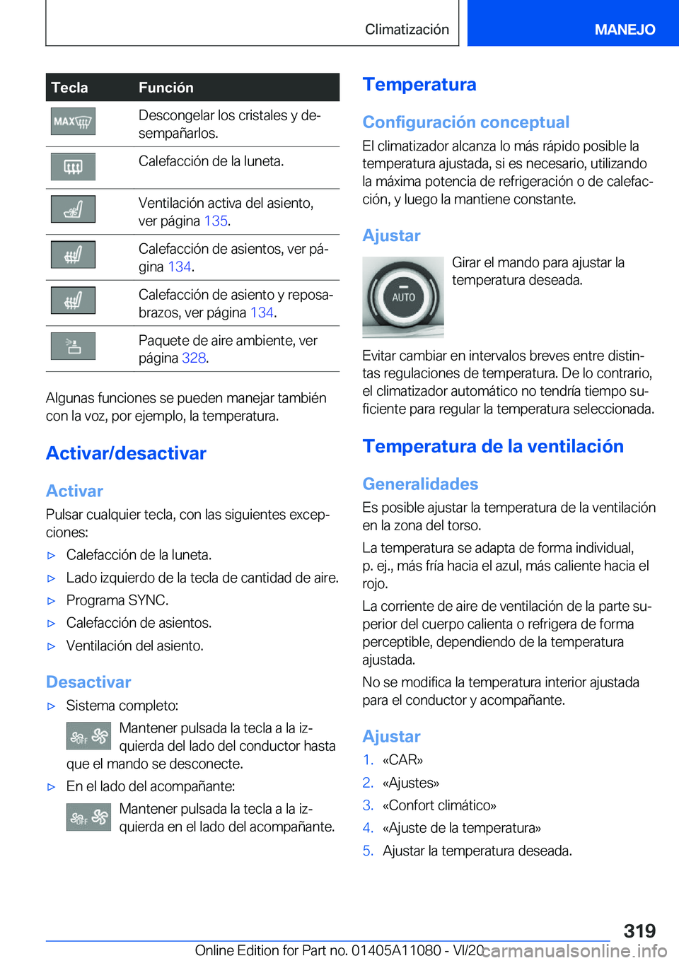 BMW 7 SERIES 2021  Manuales de Empleo (in Spanish) �T�e�c�l�a�F�u�n�c�i�
