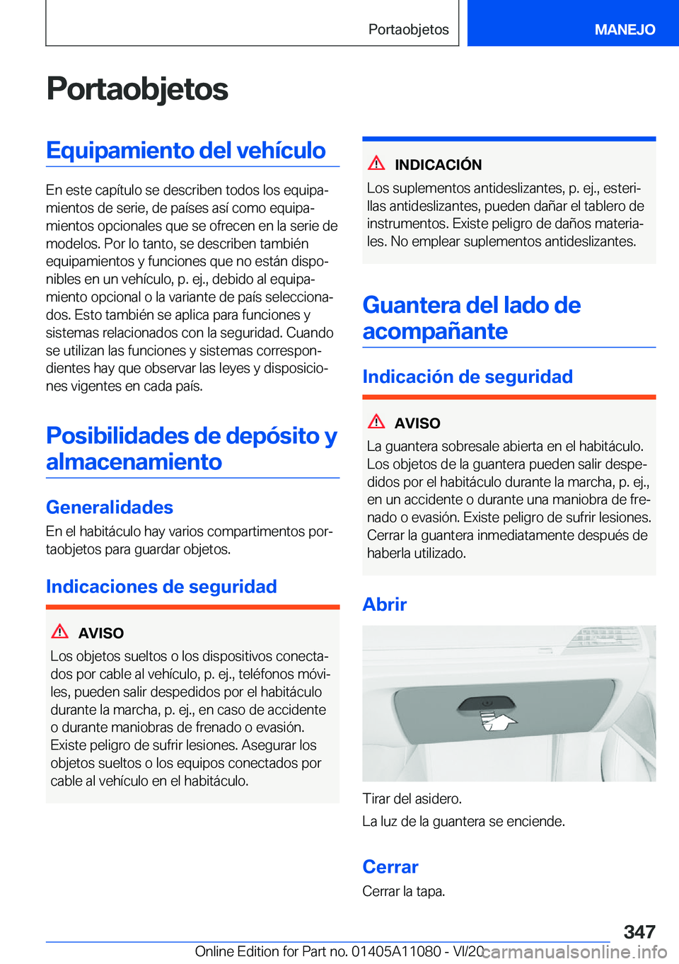 BMW 7 SERIES 2021  Manuales de Empleo (in Spanish) �P�o�r�t�a�o�b�j�e�t�o�s�E�q�u�i�p�a�m�i�e�n�t�o��d�e�l��v�e�h�